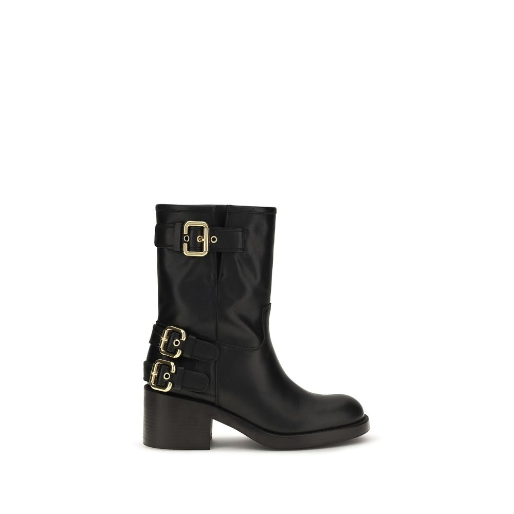 Chloé Black Calf Leather Bos Taurus Ankle Boots | Regal Royce