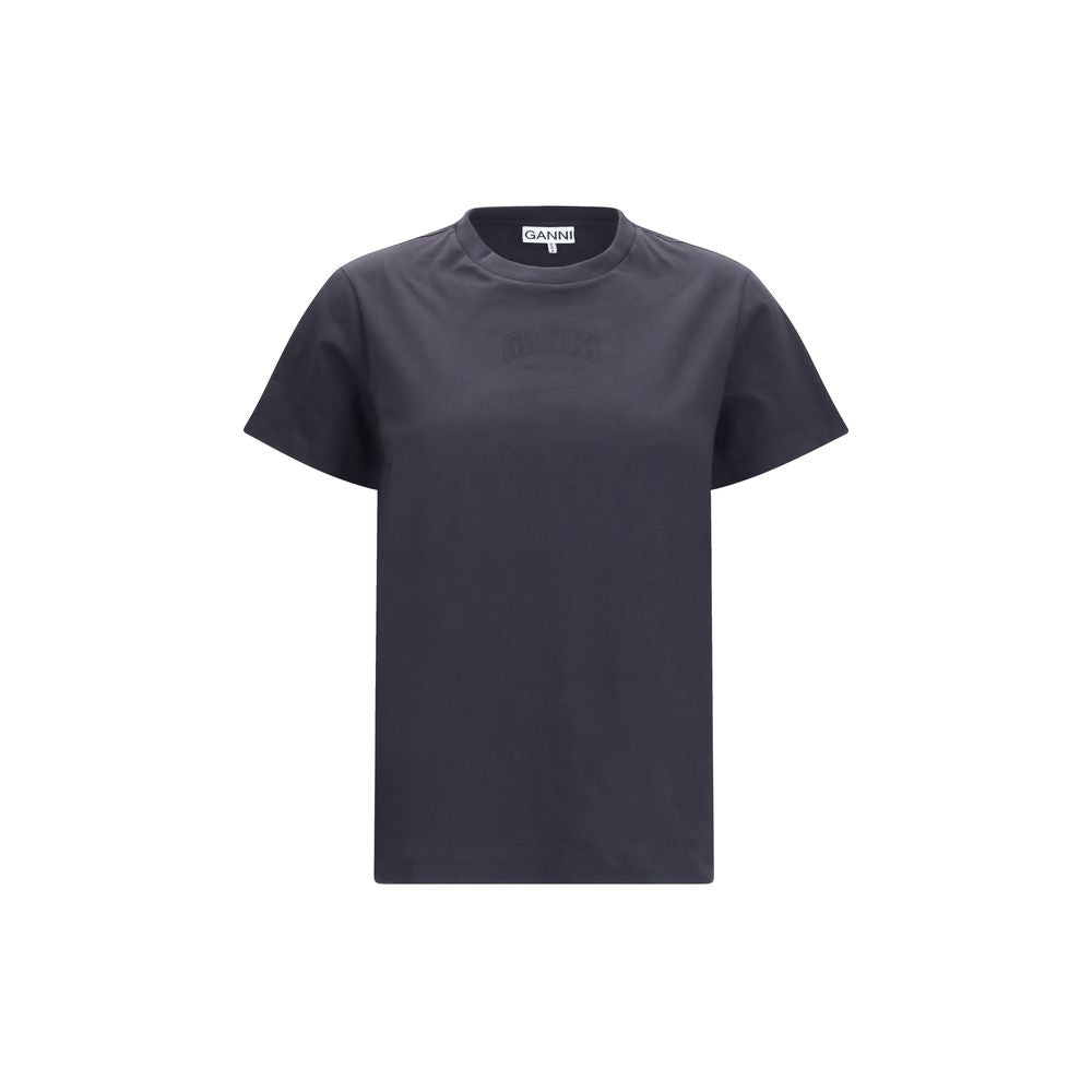 Ganni Black Cotton T-Shirt | Regal Royce