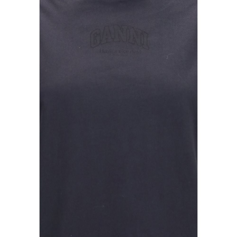 Ganni Black Cotton T-Shirt | Regal Royce