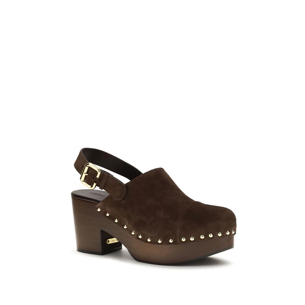 Chloé Brown Calf Leather Bos Taurus Clogs | Regal Royce