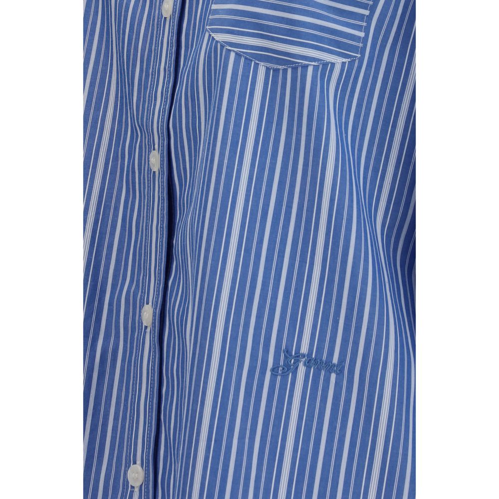Ganni Blue Cotton Pattern Shirt | Regal Royce