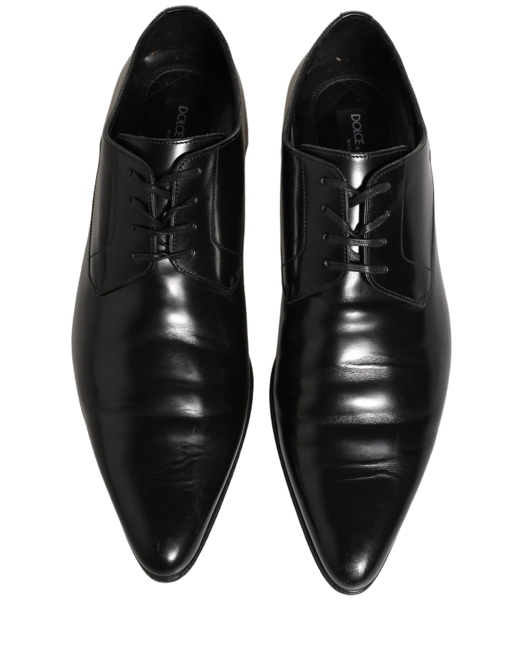 Dolce & Gabbana Black Leather Derby Dress Men Formal Shoes | Regal Royce