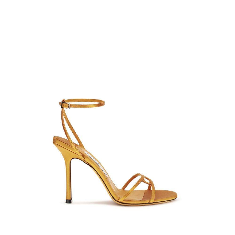 Jimmy Choo Orange Silk Stiletto Heel Sandals | Regal Royce