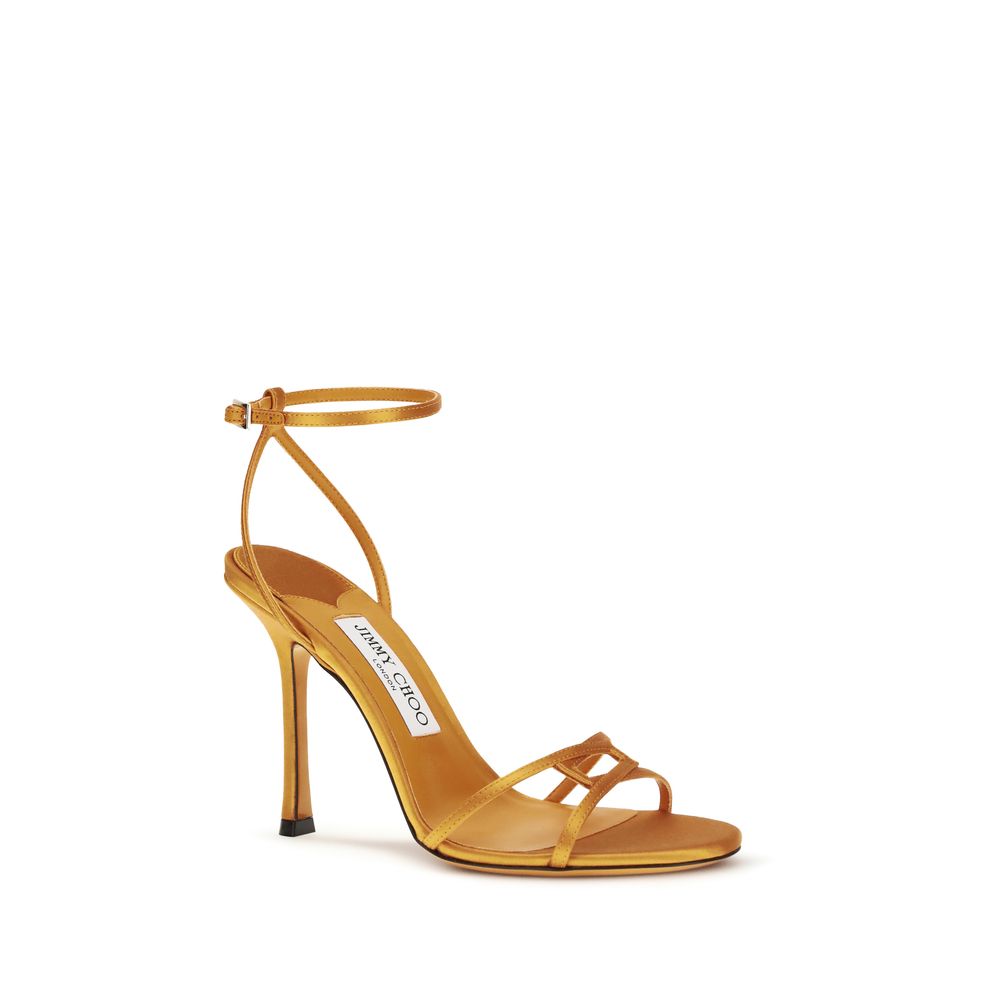 Jimmy Choo Orange Silk Stiletto Heel Sandals | Regal Royce