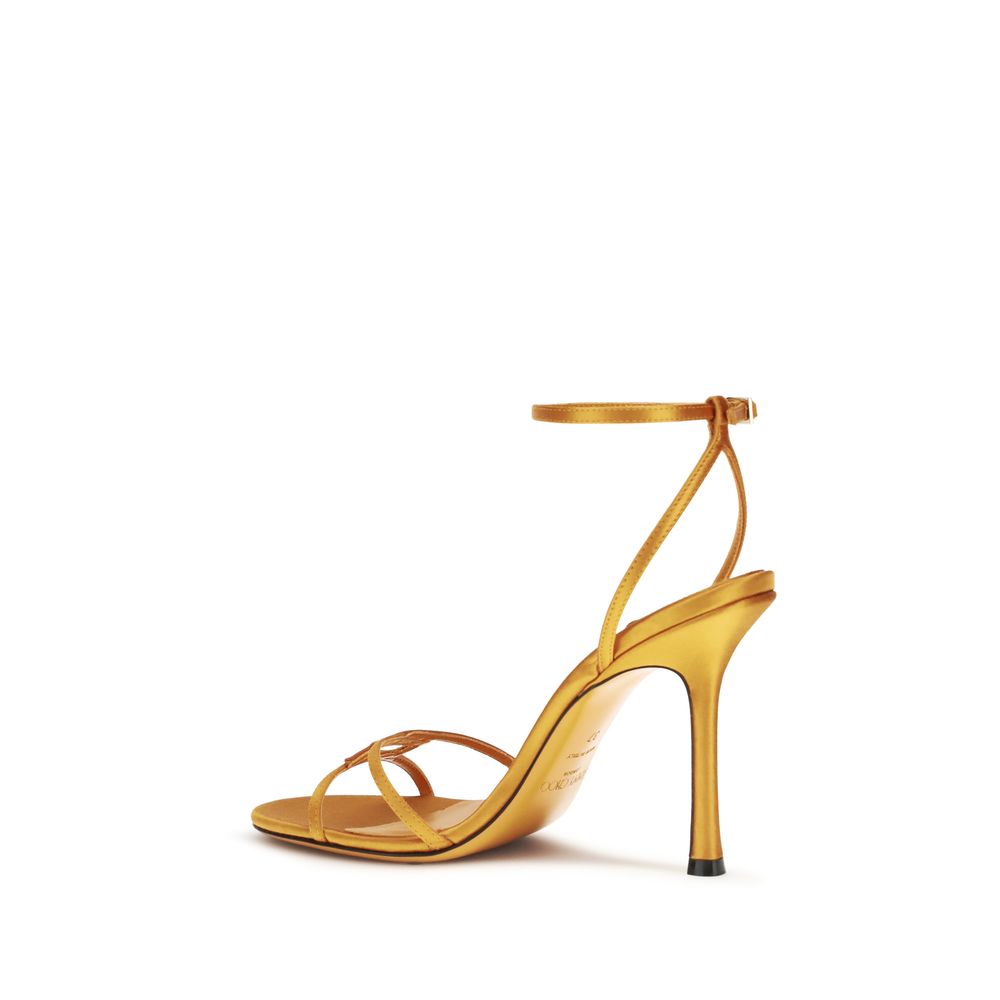 Jimmy Choo Orange Silk Stiletto Heel Sandals | Regal Royce