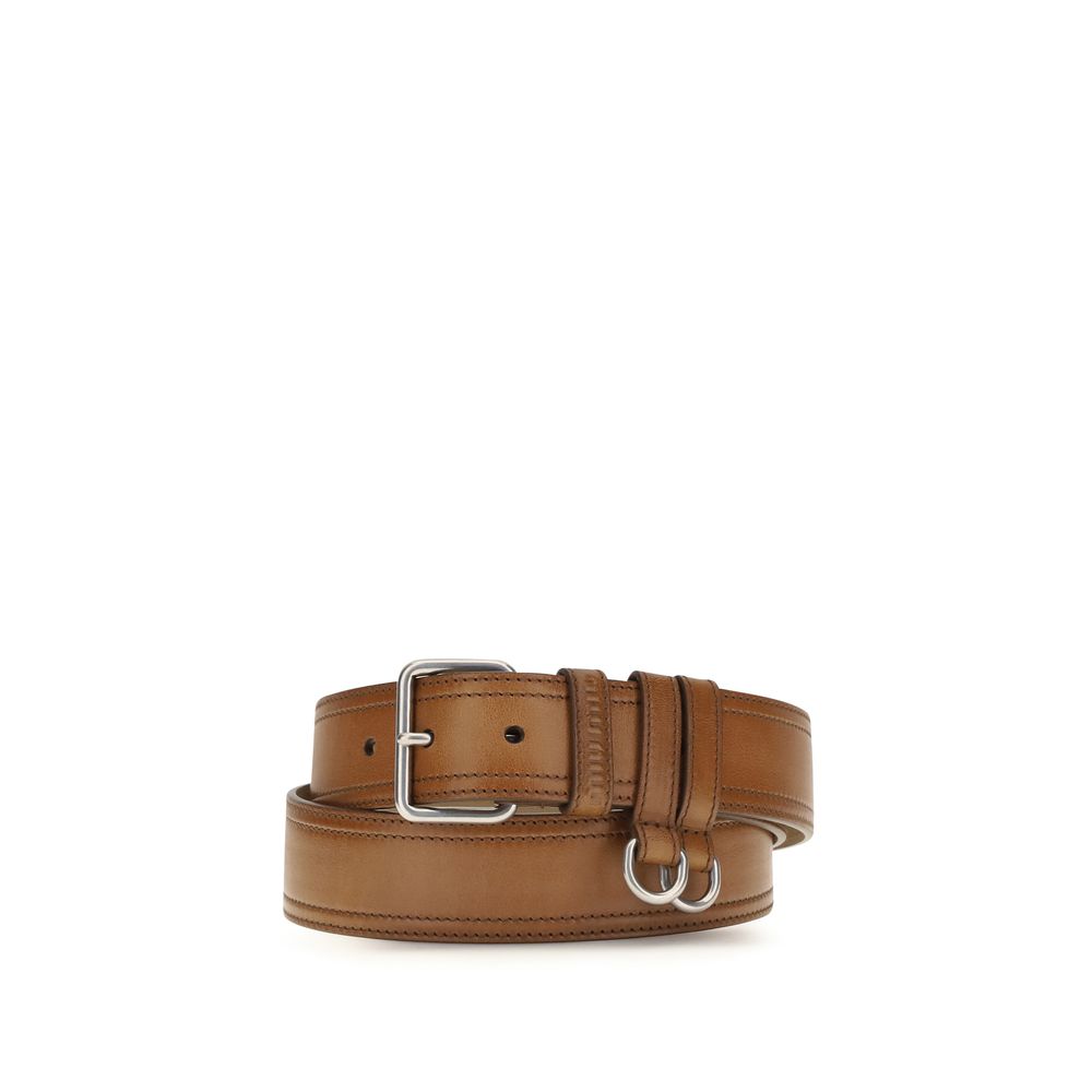 Miu Miu Brown Calf Leather Bos Taurus Regular Belt | Regal Royce