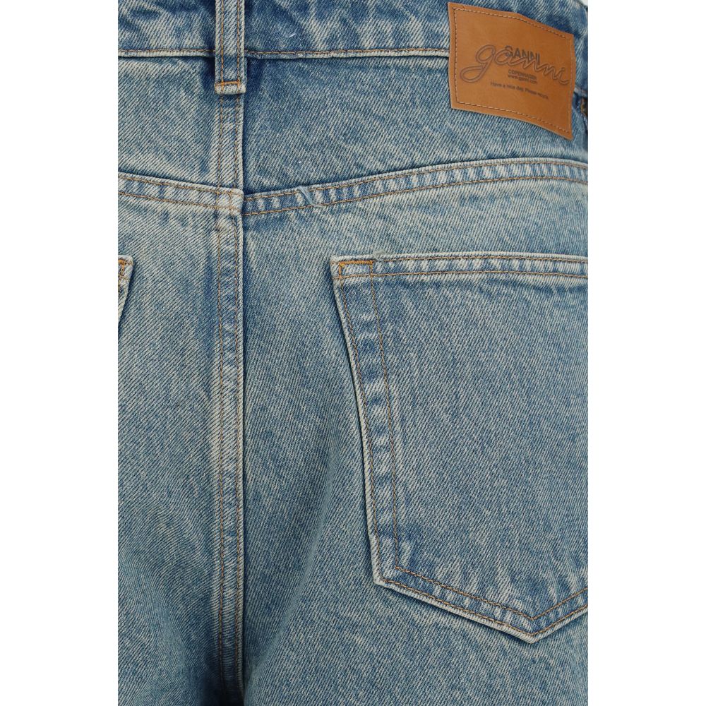 Ganni Blue Cotton Tapered Jeans | Regal Royce