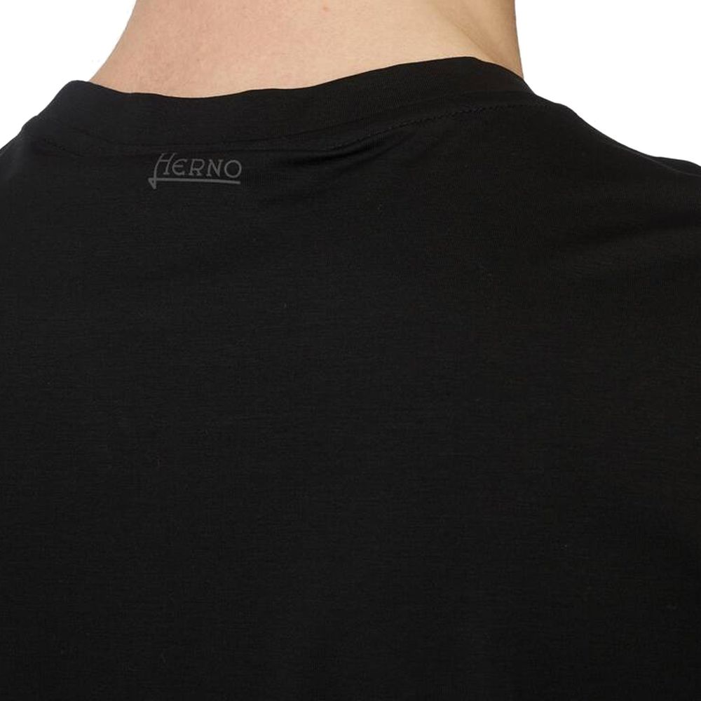 Herno Black Cotton T-Shirt | Regal Royce