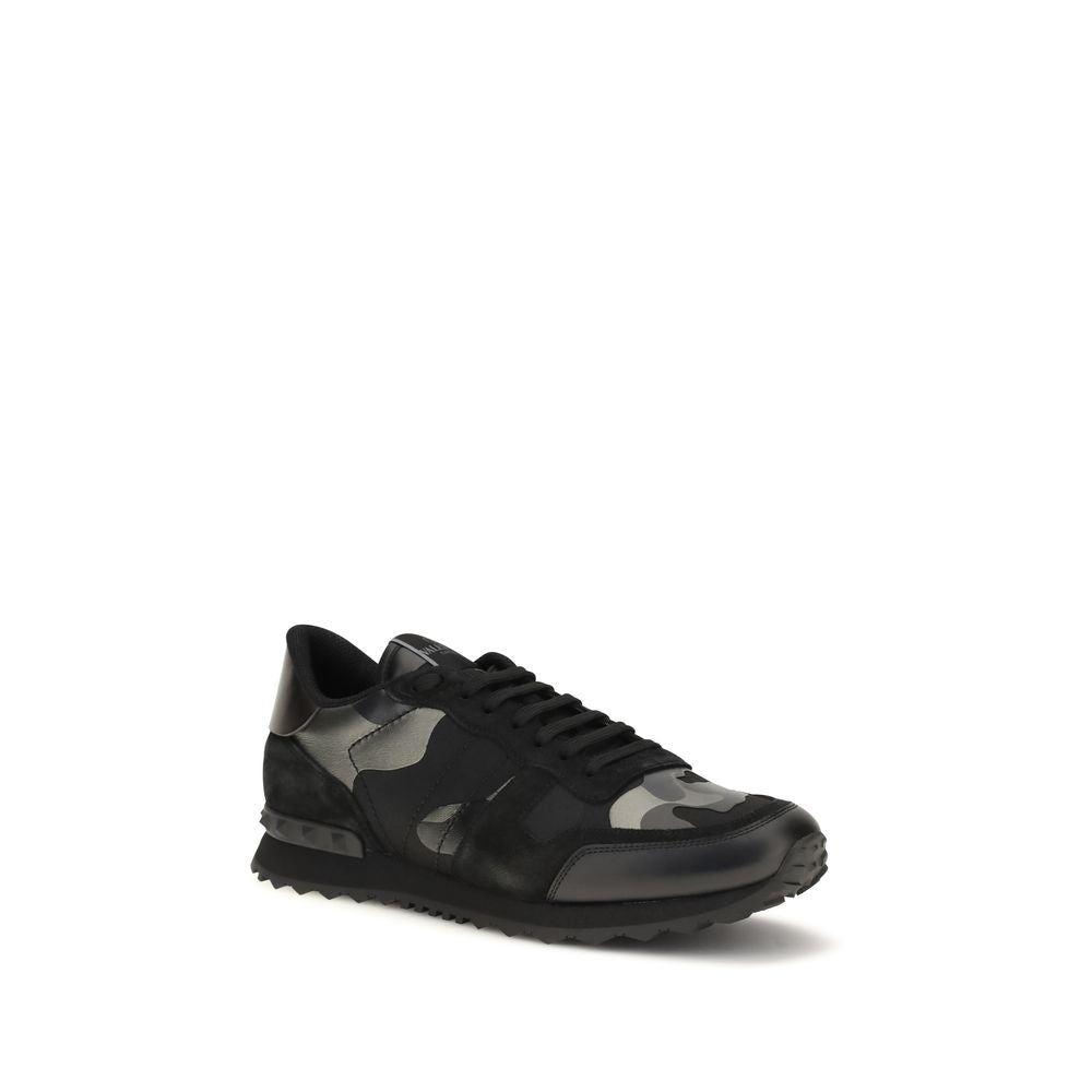 Valentino Garavani Black Polyamide Athletic Sneakers | Regal Royce