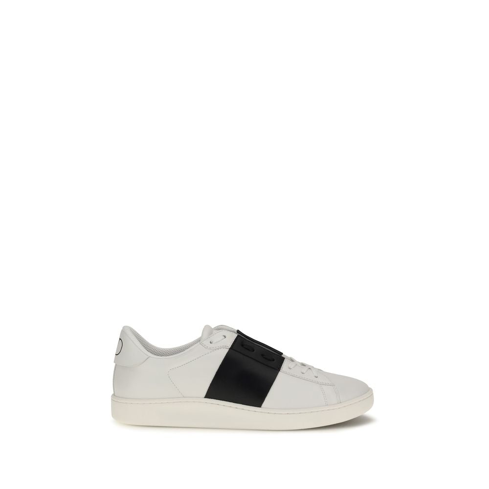 Valentino Garavani Black Calf Leather Bos Taurus Low Top Sneakers | Regal Royce