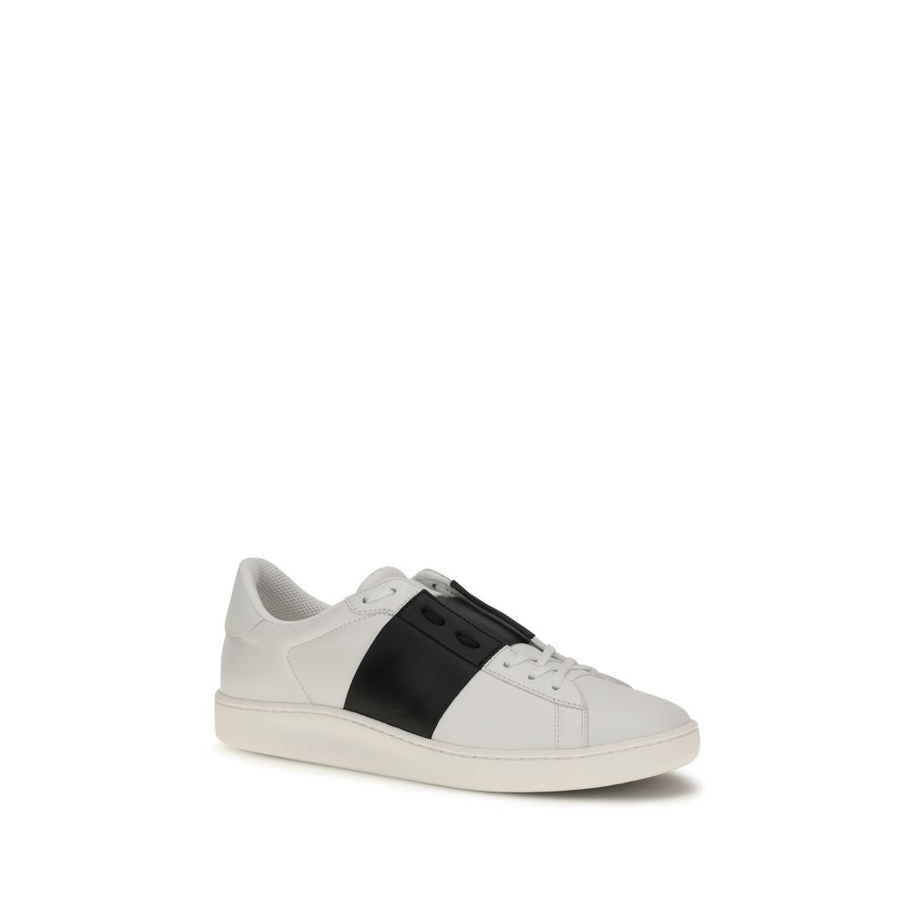 Valentino Garavani Black Calf Leather Bos Taurus Low Top Sneakers | Regal Royce