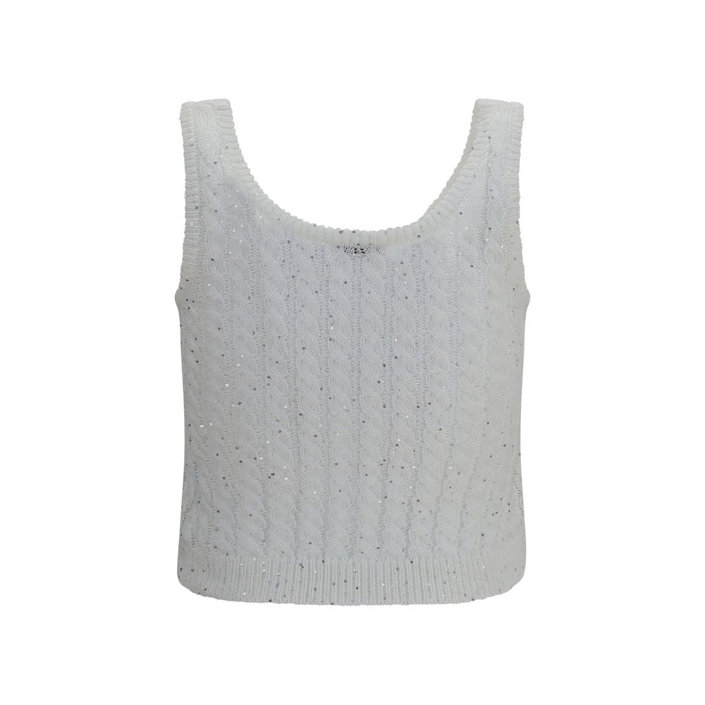 Brunello Cucinelli White Linen Tank Tops | Regal Royce