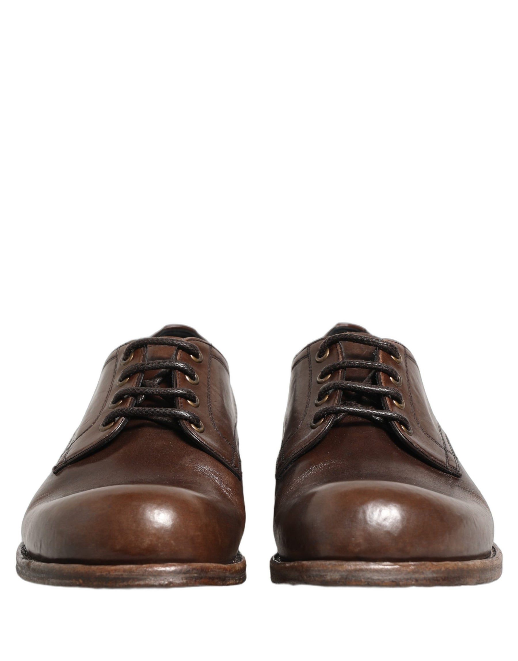 Dolce & Gabbana Brown Leather Derby Dress Men Formal Shoes | Regal Royce