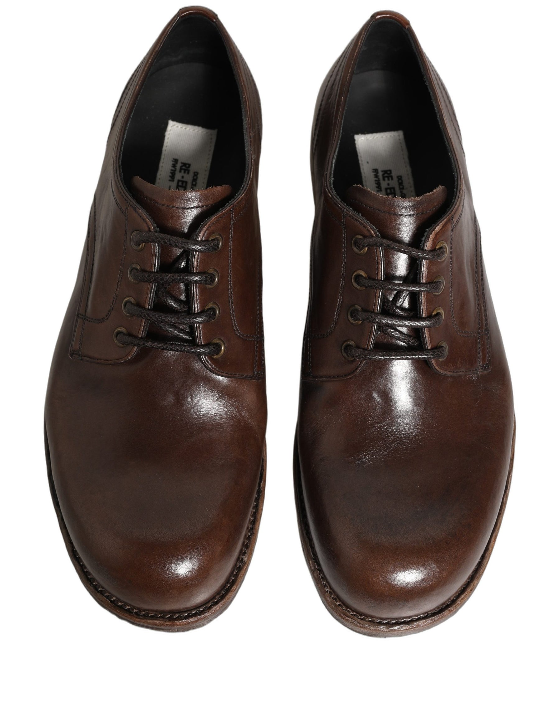 Dolce & Gabbana Brown Leather Derby Dress Men Formal Shoes | Regal Royce