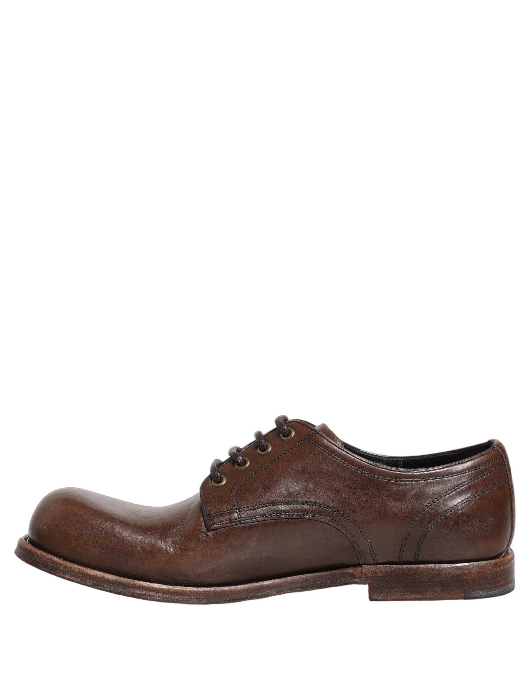 Dolce & Gabbana Brown Leather Derby Dress Men Formal Shoes | Regal Royce