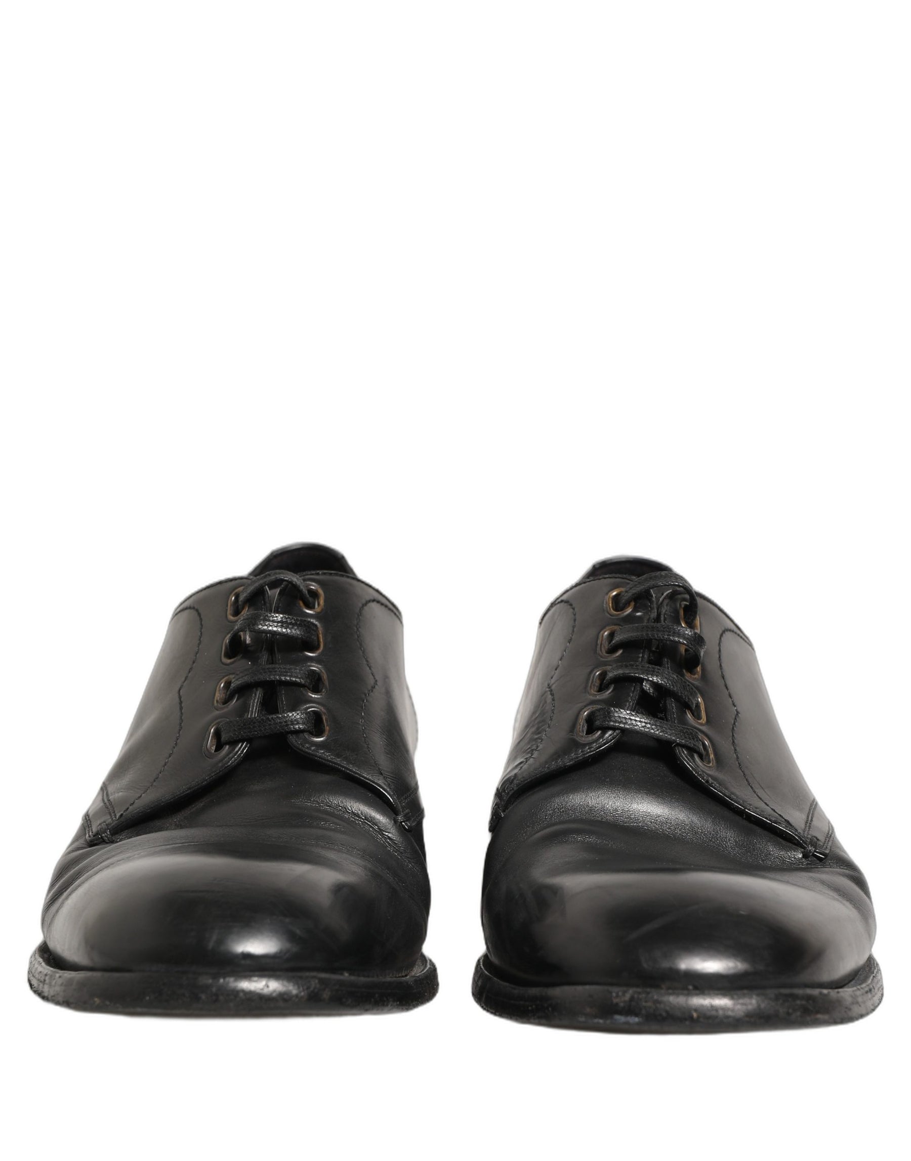 Dolce & Gabbana Black Leather Derby Dress Men Formal Shoes | Regal Royce