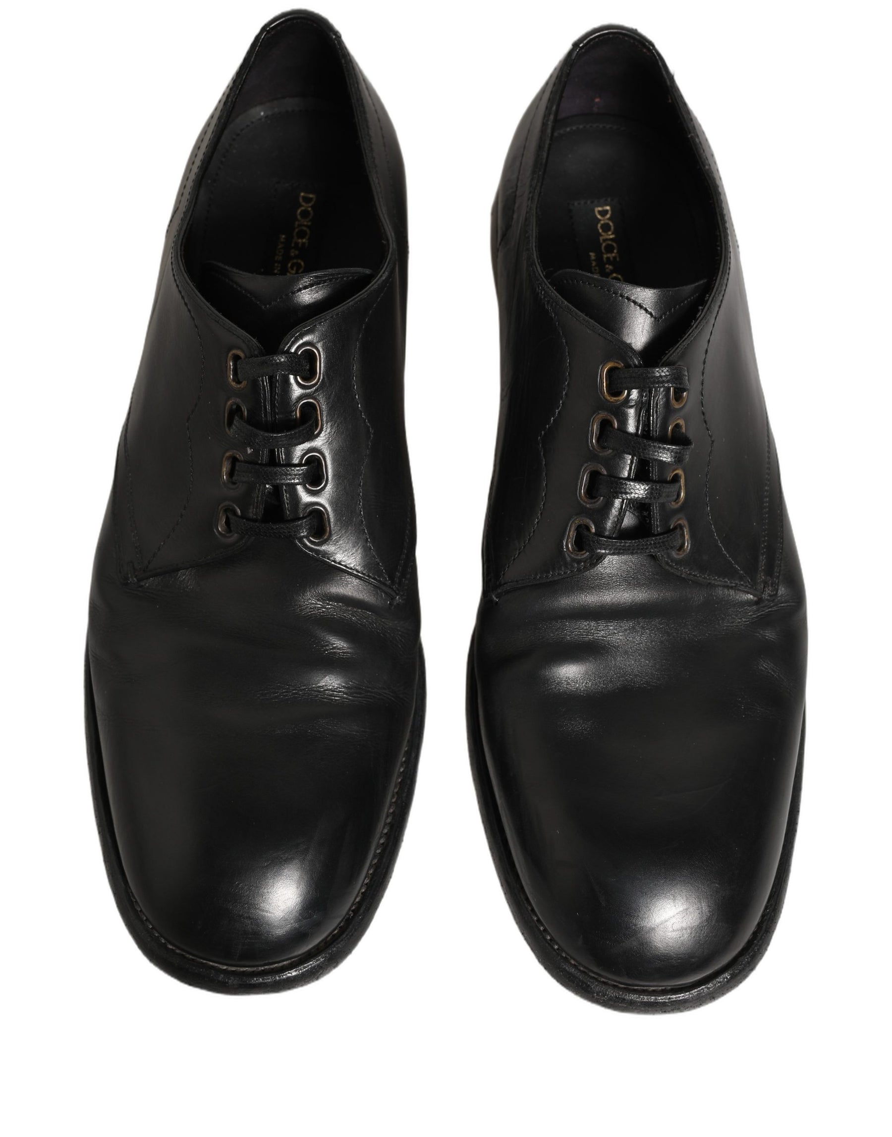 Dolce & Gabbana Black Leather Derby Dress Men Formal Shoes | Regal Royce