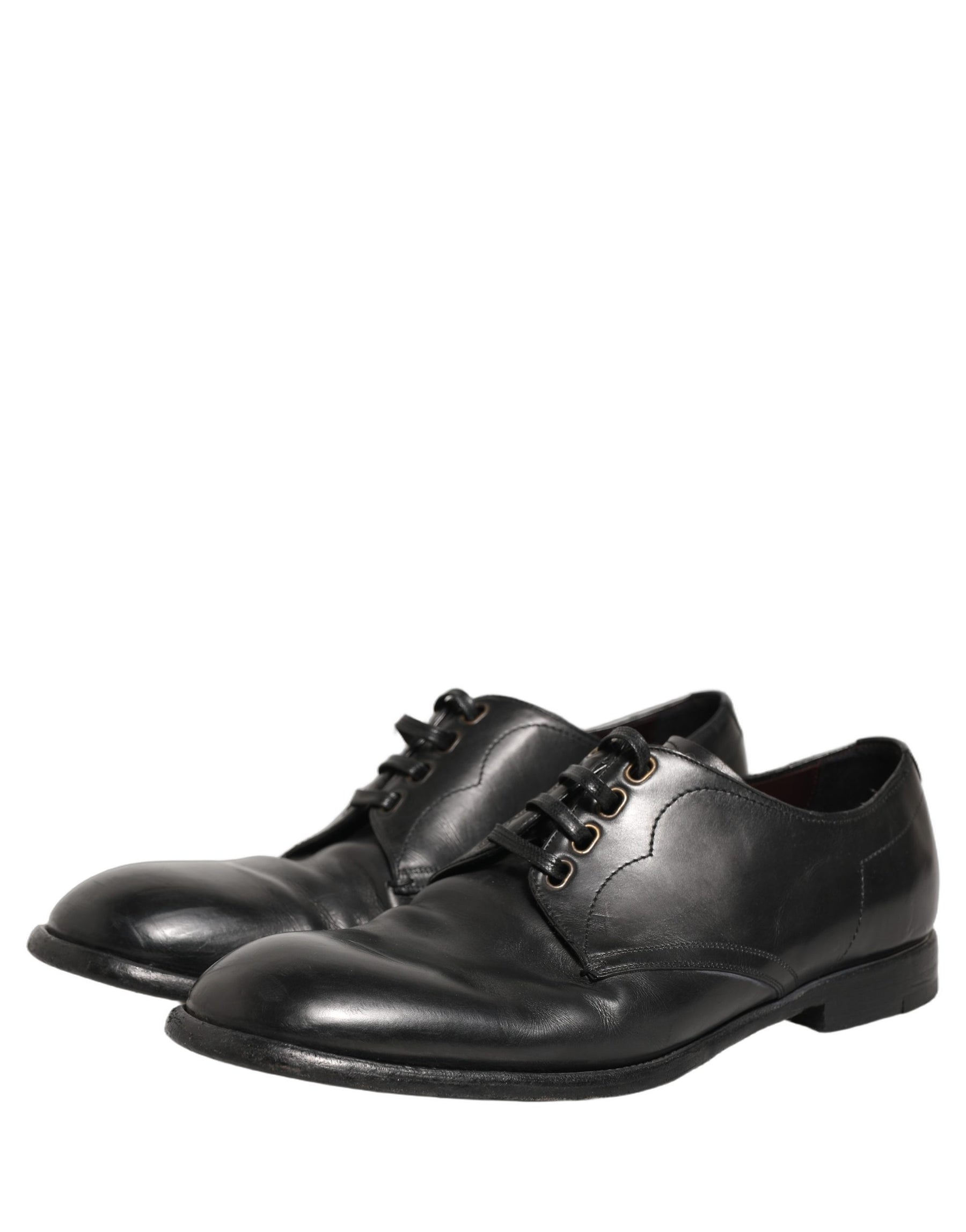 Dolce & Gabbana Black Leather Derby Dress Men Formal Shoes | Regal Royce