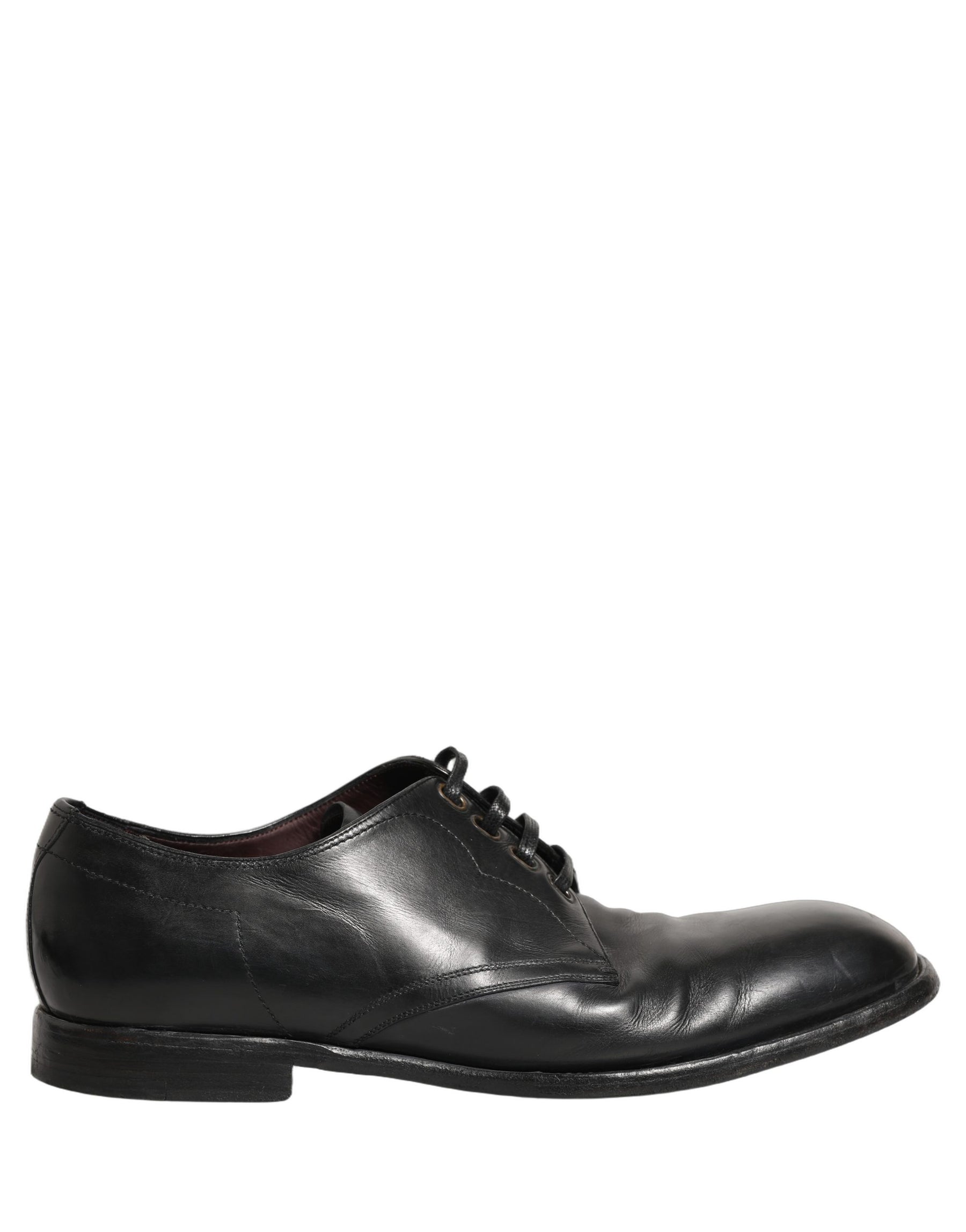 Dolce & Gabbana Black Leather Derby Dress Men Formal Shoes | Regal Royce