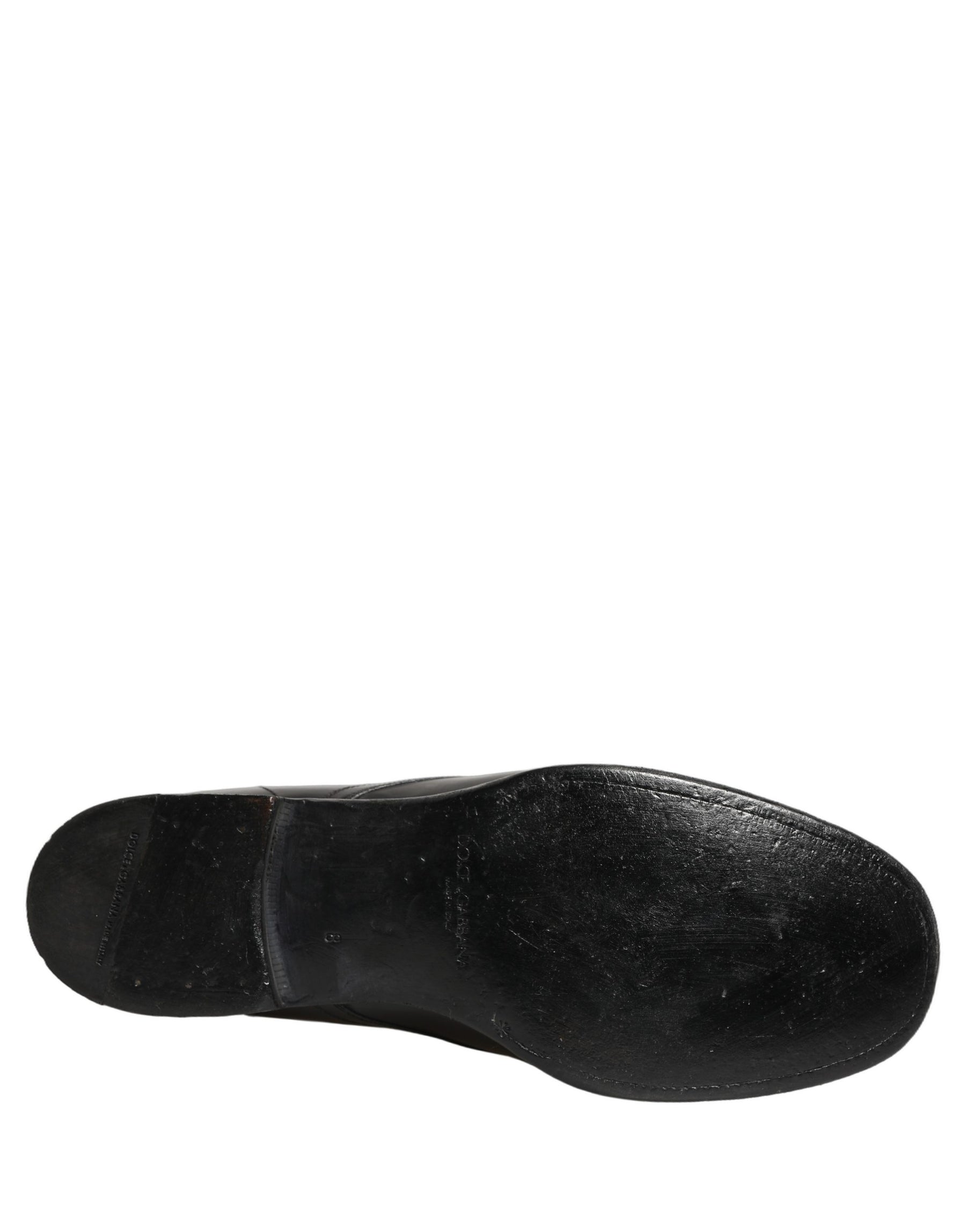 Dolce & Gabbana Black Leather Derby Dress Men Formal Shoes | Regal Royce