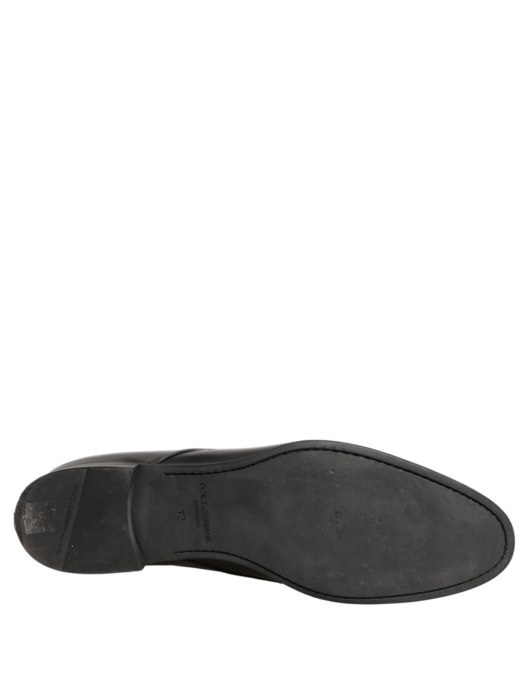 Dolce & Gabbana Black Leather Men Derby Dress Formal Shoes | Regal Royce
