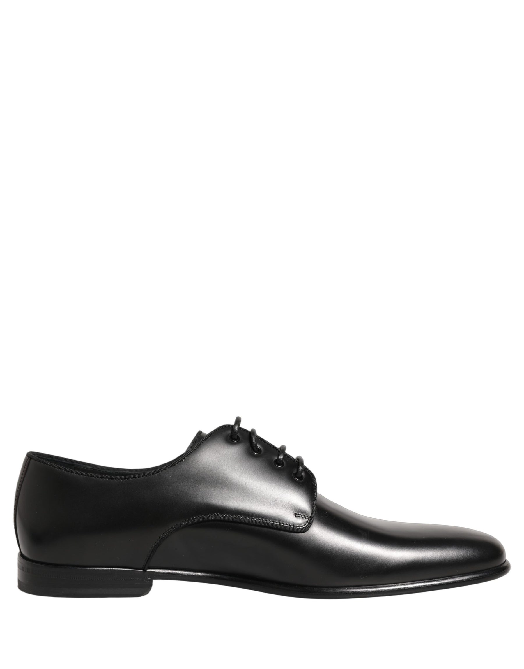 Dolce & Gabbana Black Leather Men Derby Dress Formal Shoes | Regal Royce