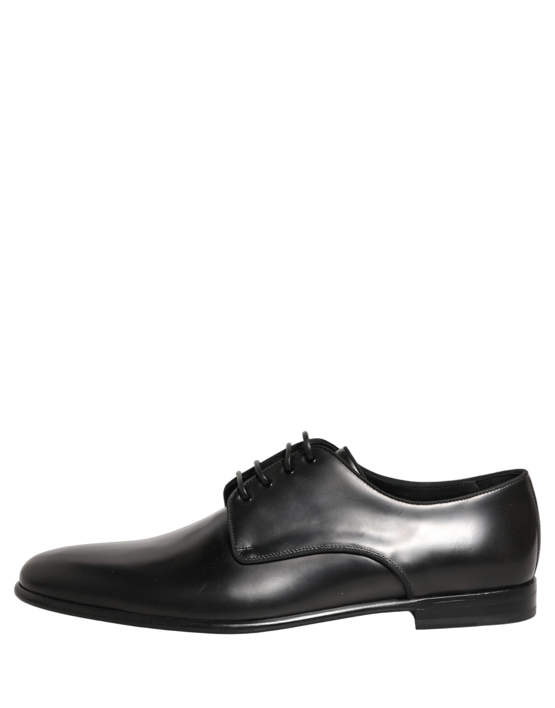 Dolce & Gabbana Black Leather Men Derby Dress Formal Shoes | Regal Royce