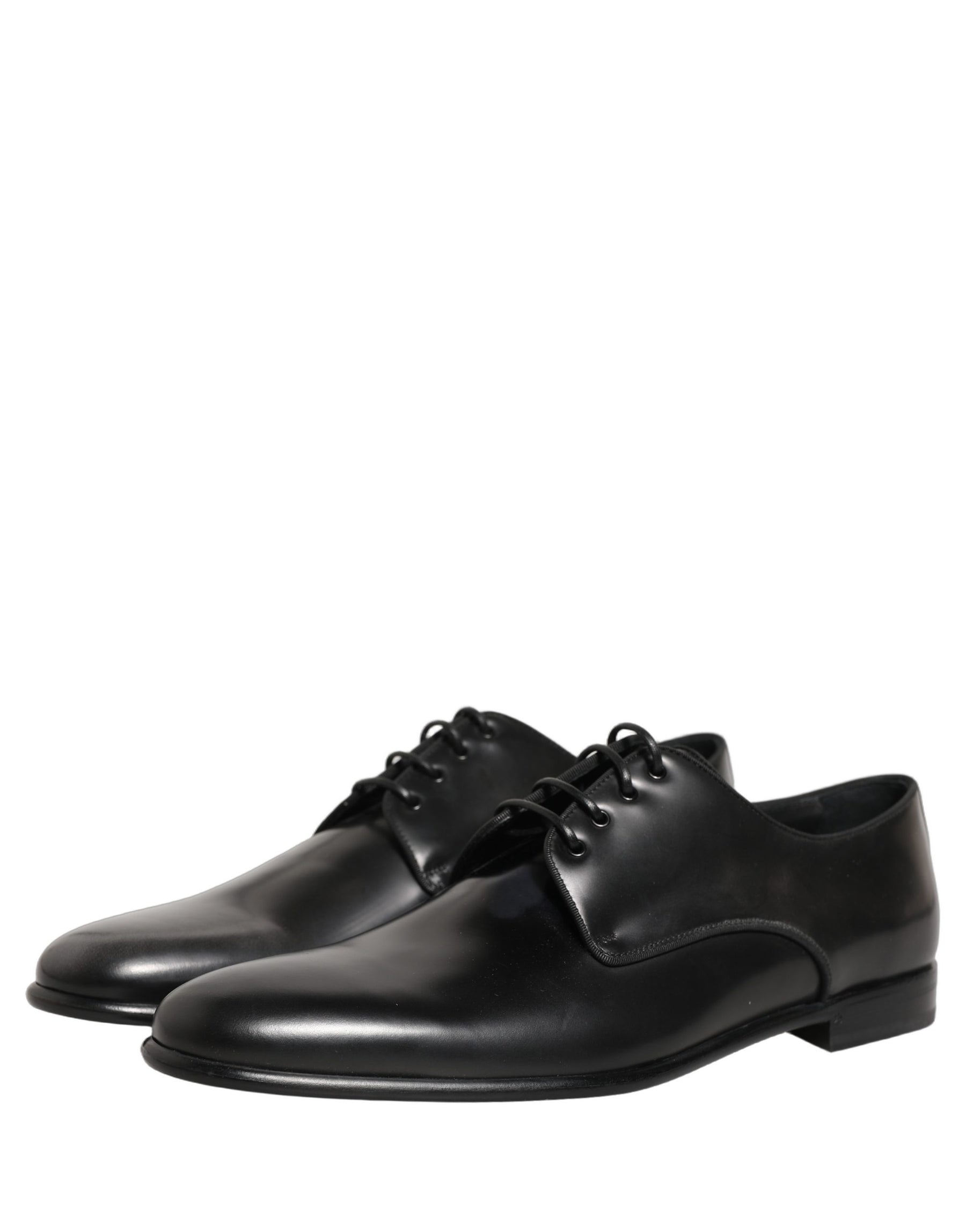 Dolce & Gabbana Black Leather Men Derby Dress Formal Shoes | Regal Royce