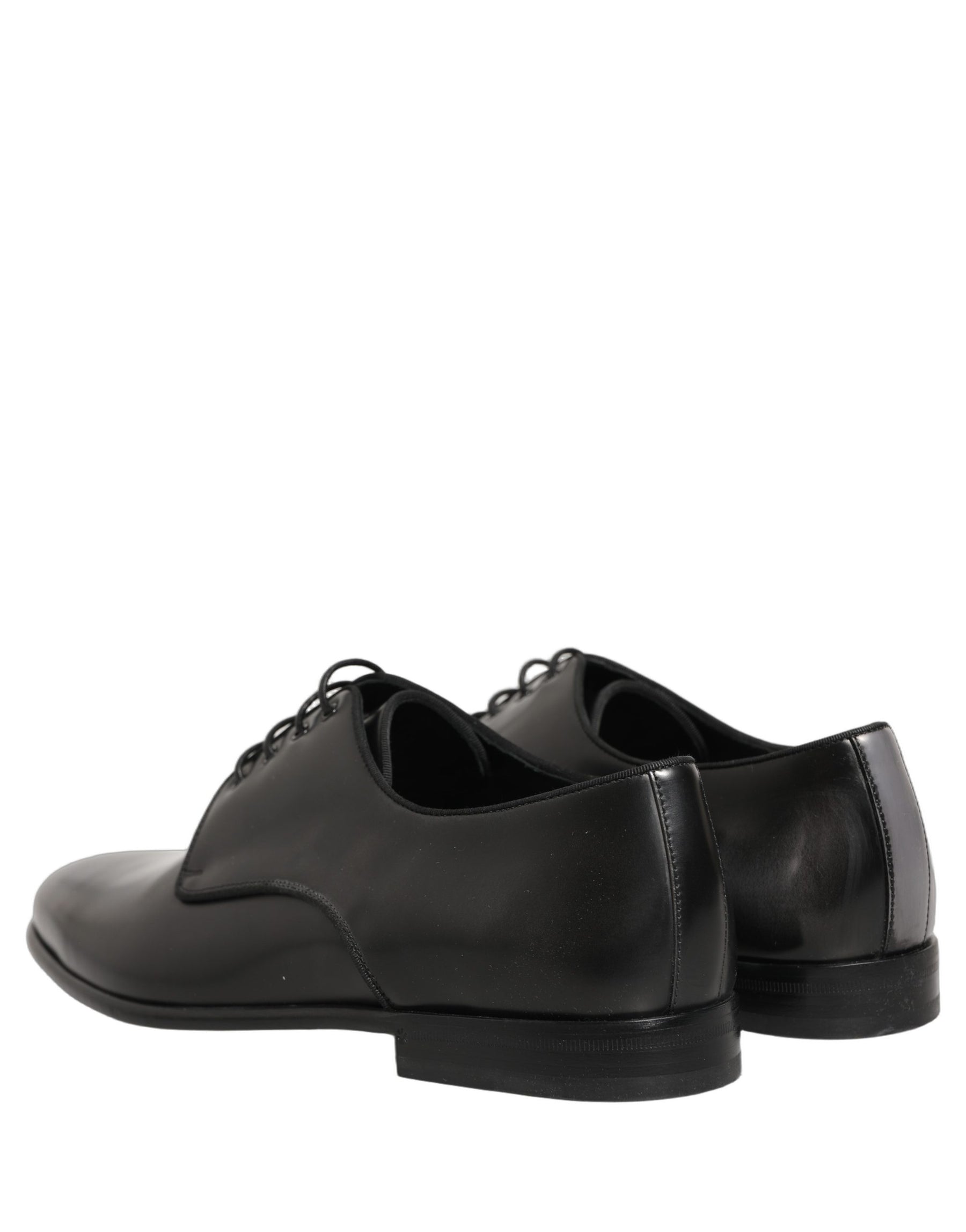 Dolce & Gabbana Black Leather Men Derby Dress Formal Shoes | Regal Royce