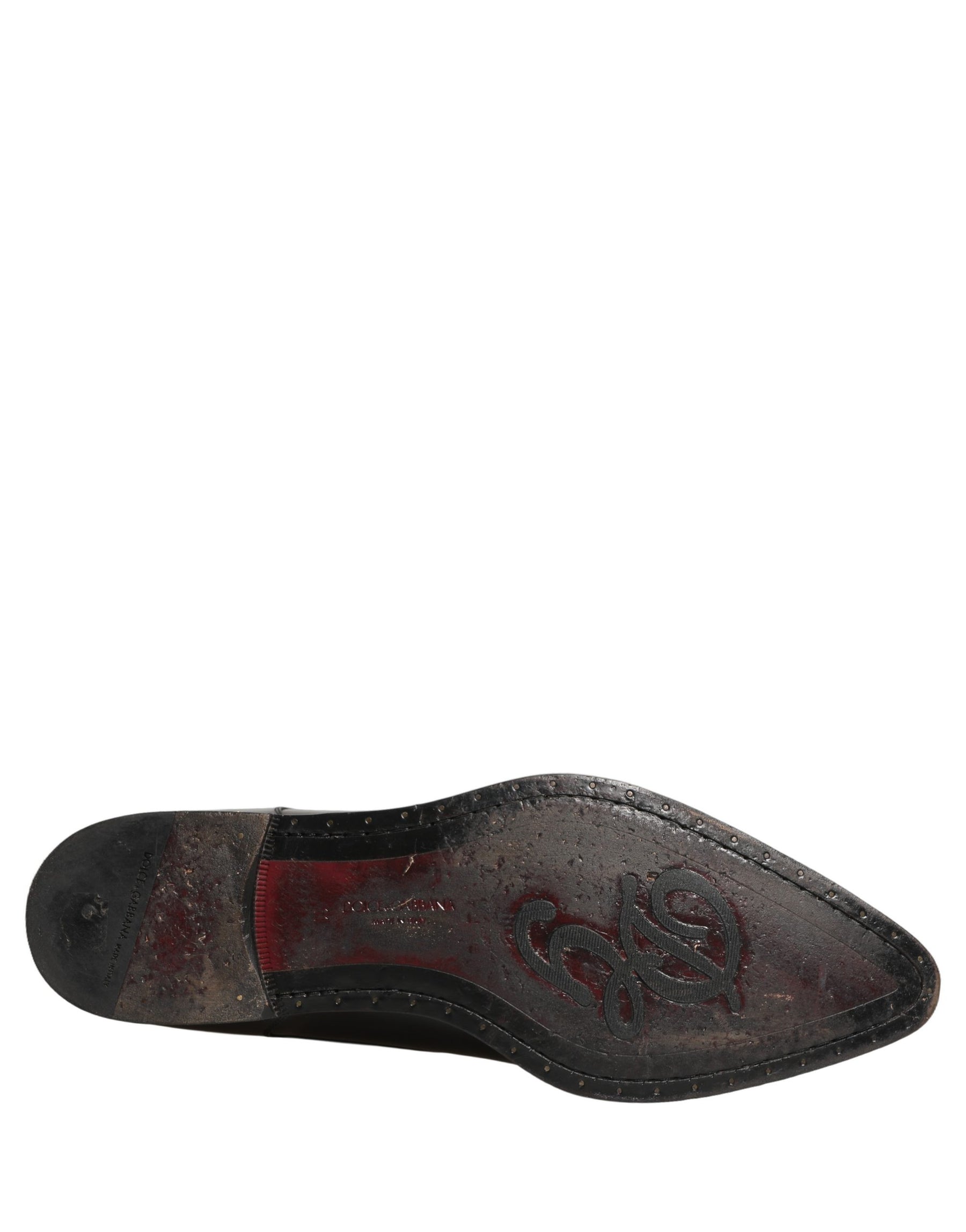 Dolce & Gabbana Black Leather Men Derby Dress Formal Shoes | Regal Royce