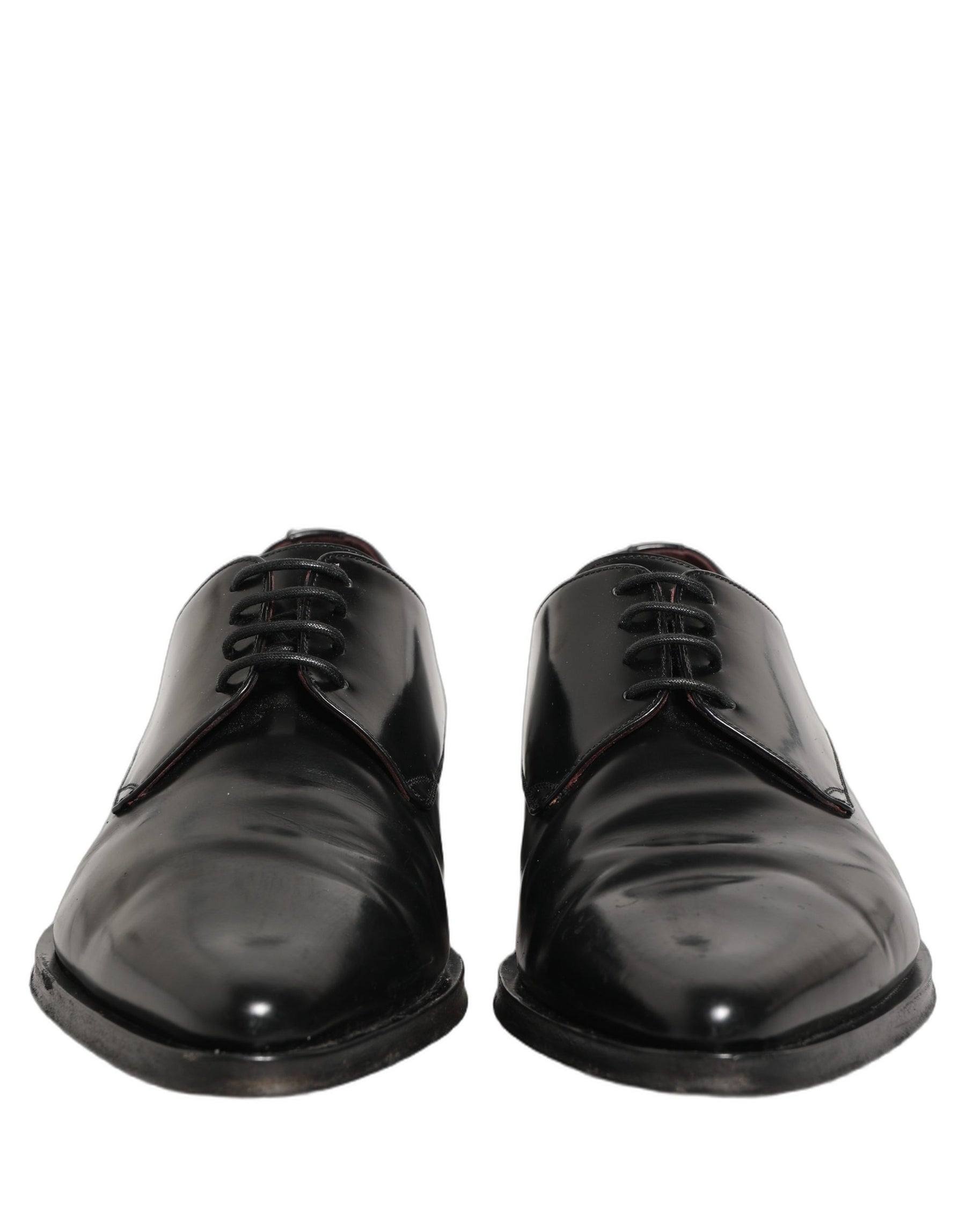 Dolce & Gabbana Black Leather Men Derby Dress Formal Shoes | Regal Royce