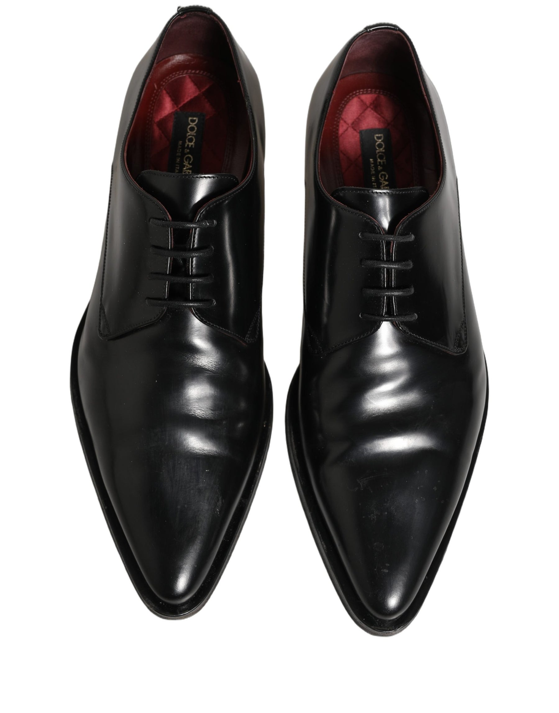 Dolce & Gabbana Black Leather Men Derby Dress Formal Shoes | Regal Royce