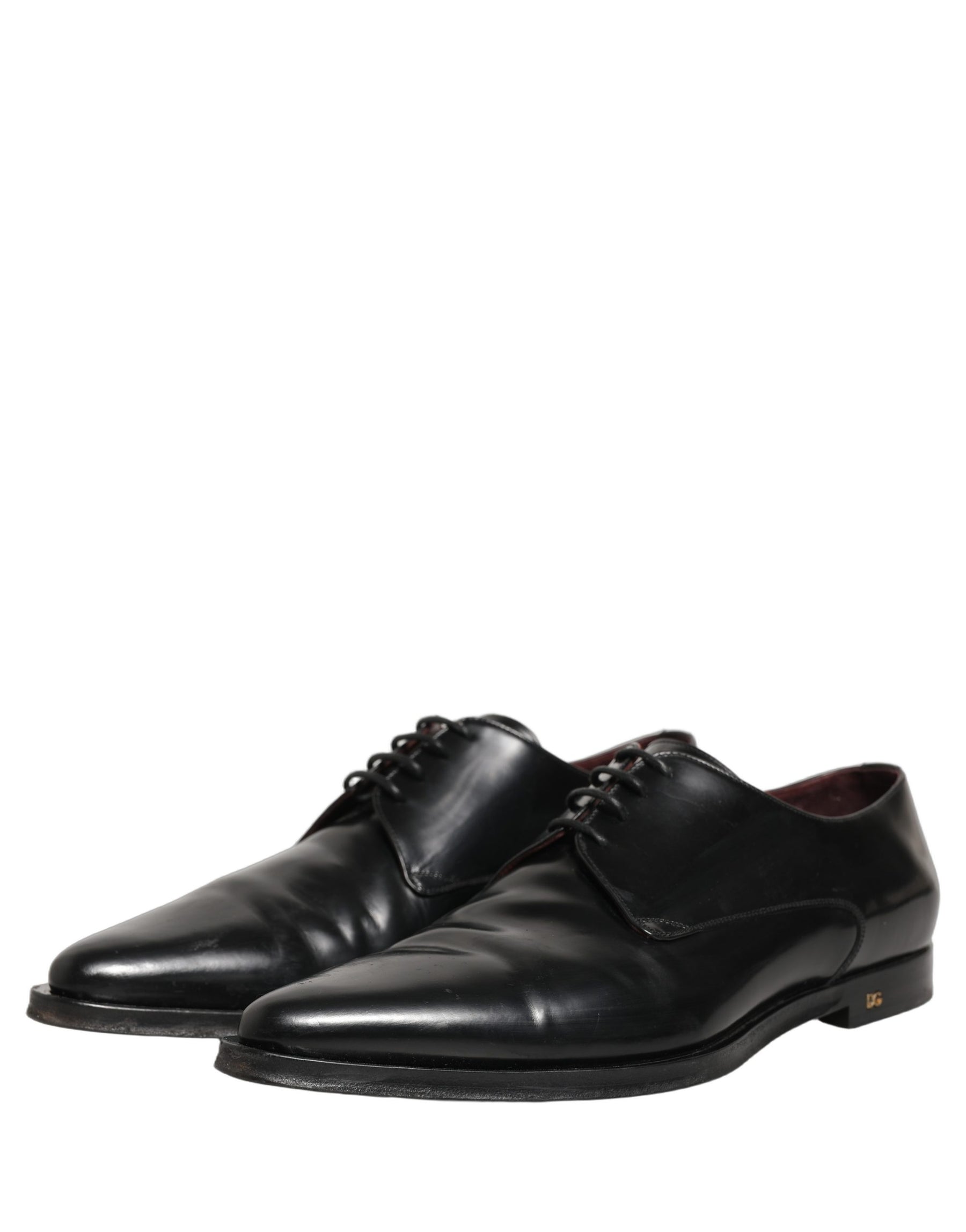Dolce & Gabbana Black Leather Men Derby Dress Formal Shoes | Regal Royce