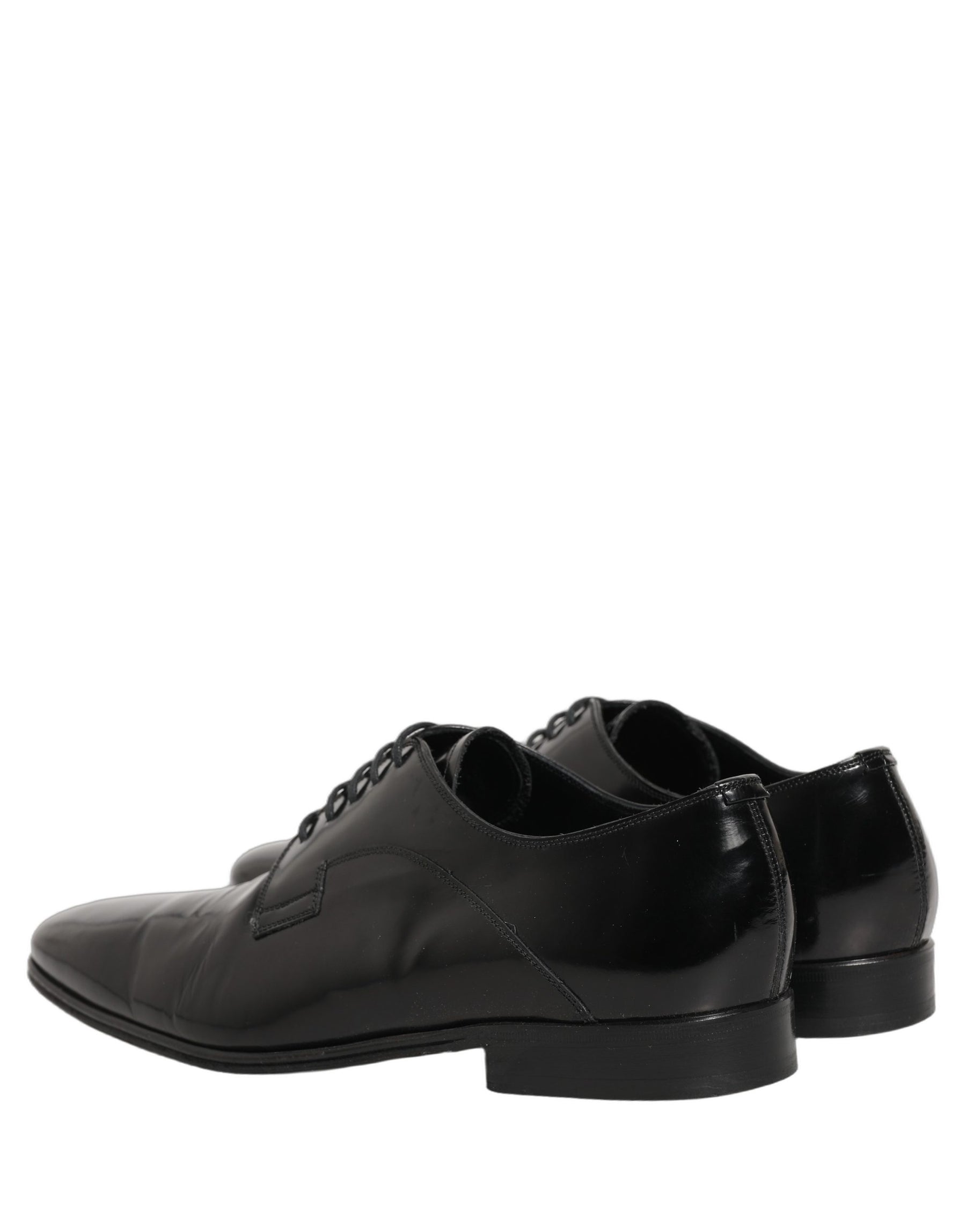 Dolce & Gabbana Black Leather Men Derby Dress Formal Shoes | Regal Royce