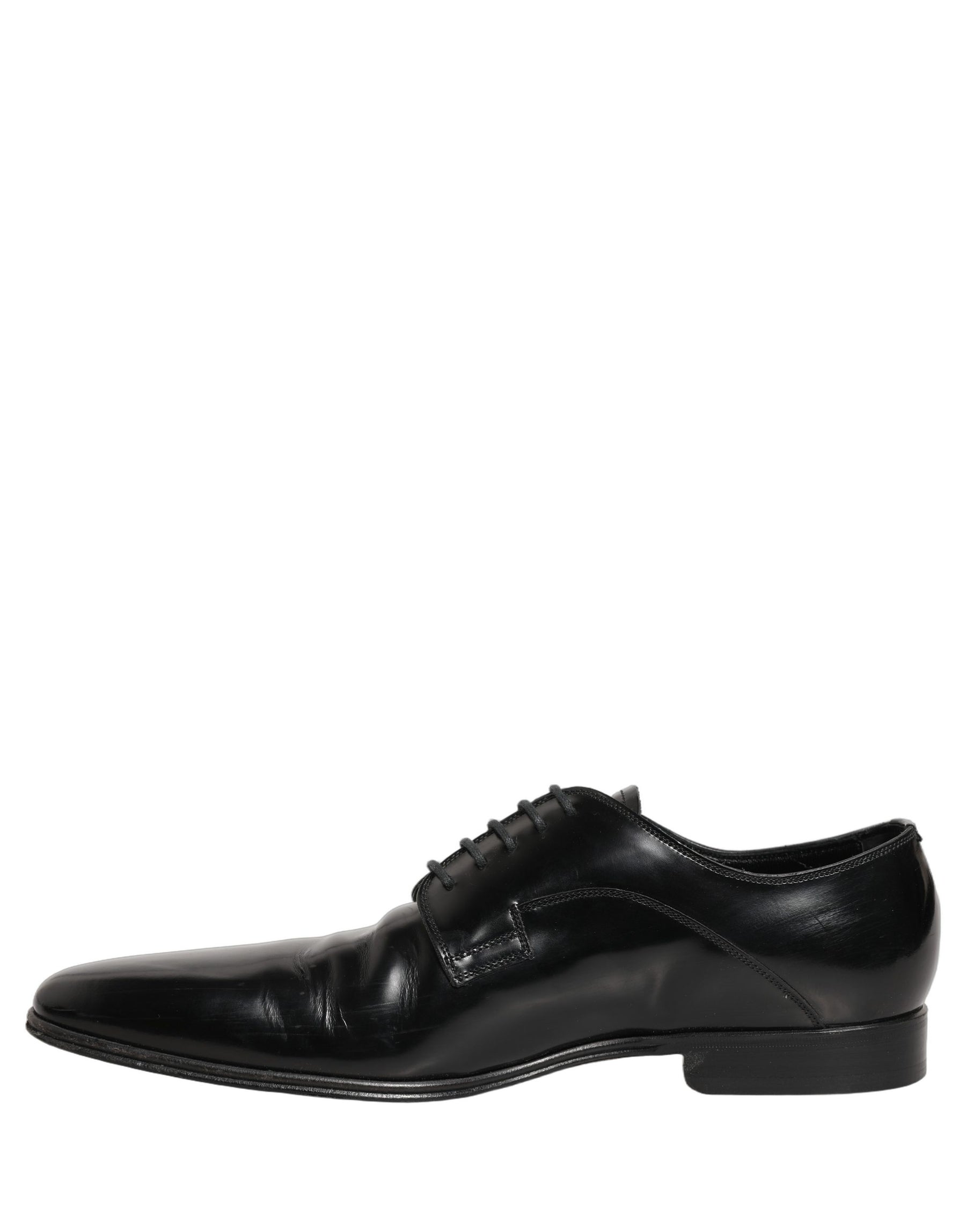 Dolce & Gabbana Black Leather Men Derby Dress Formal Shoes | Regal Royce