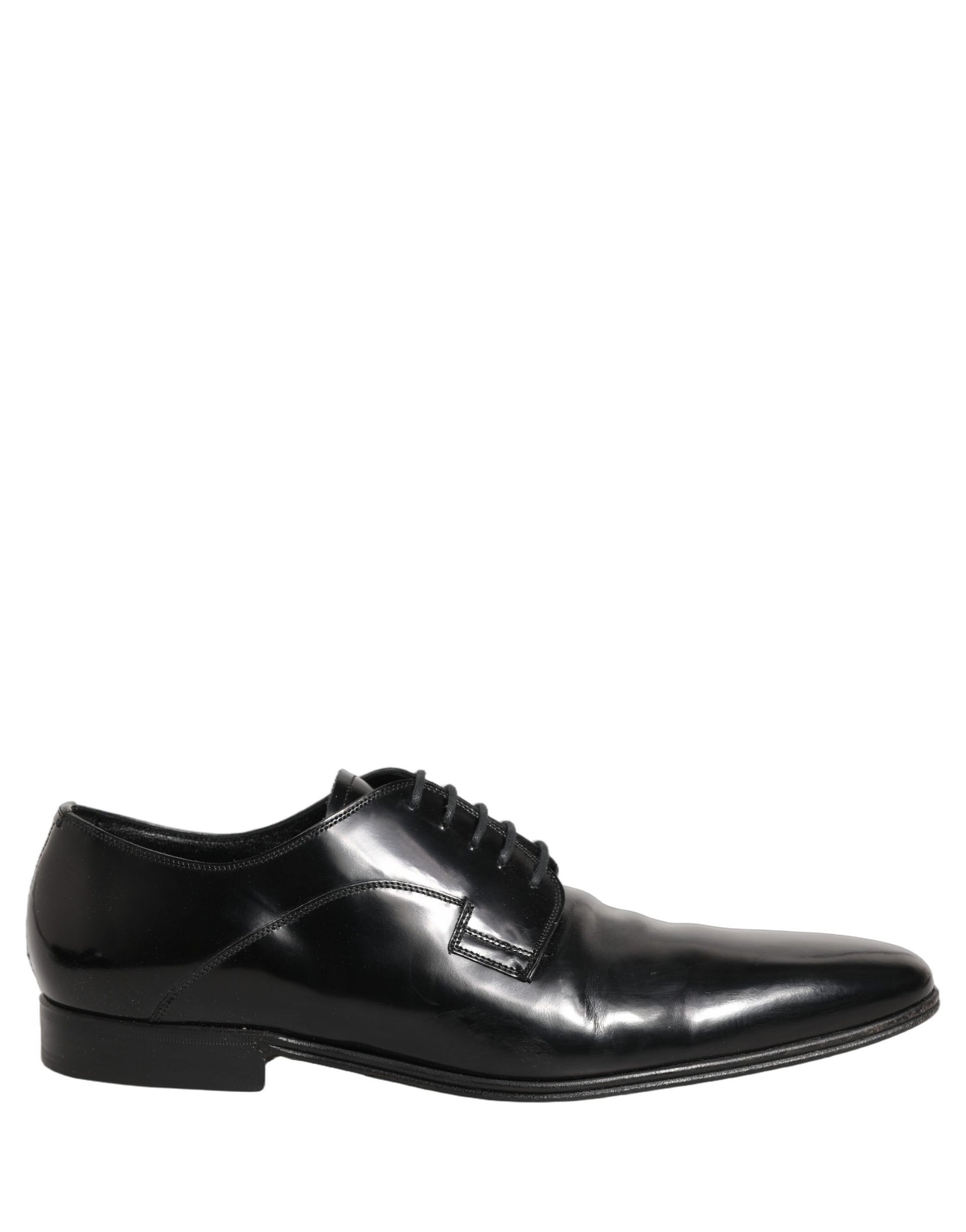 Dolce & Gabbana Black Leather Men Derby Dress Formal Shoes | Regal Royce
