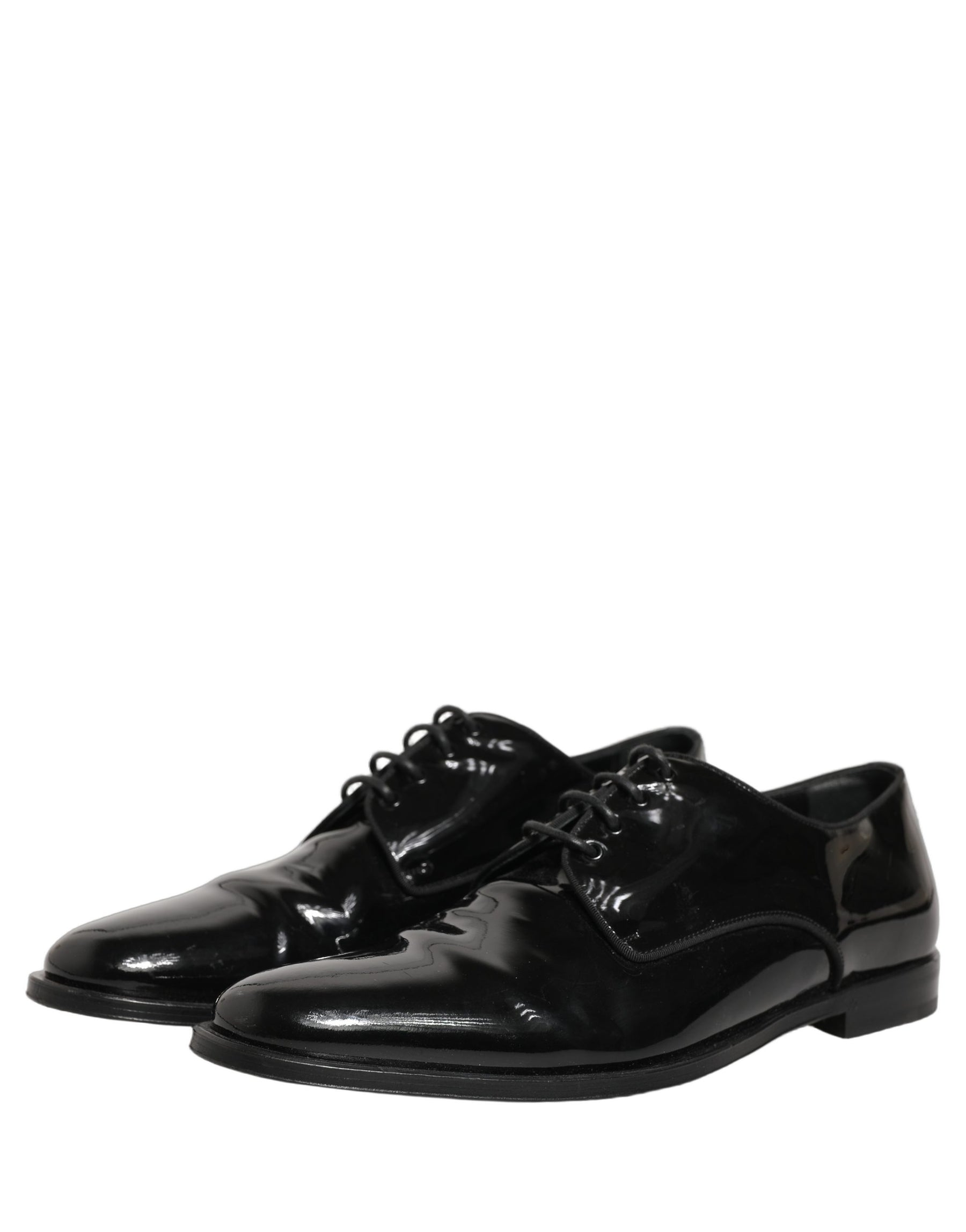 Dolce & Gabbana Black Leather Men Derby Dress Formal Shoes | Regal Royce