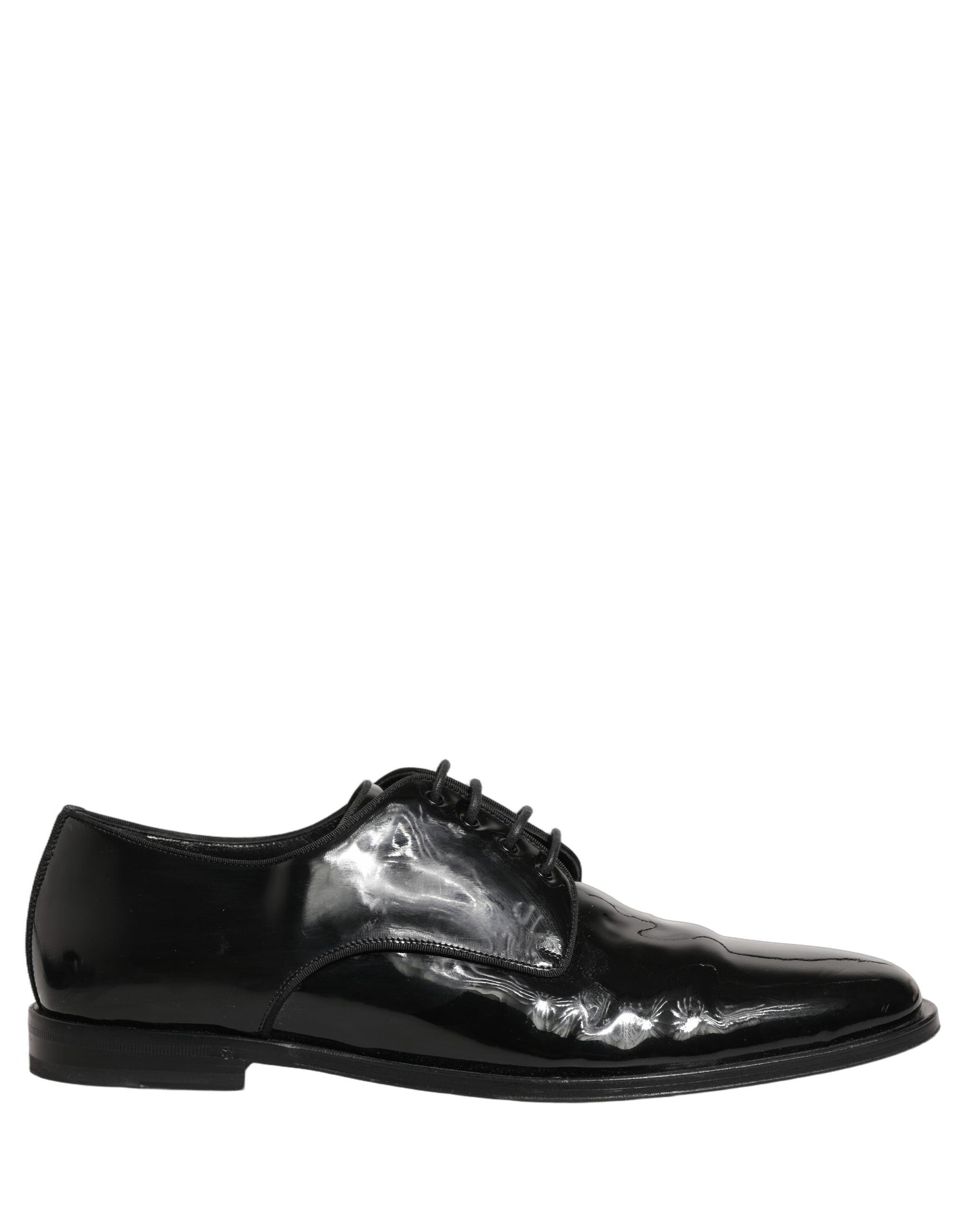 Dolce & Gabbana Black Leather Men Derby Dress Formal Shoes | Regal Royce
