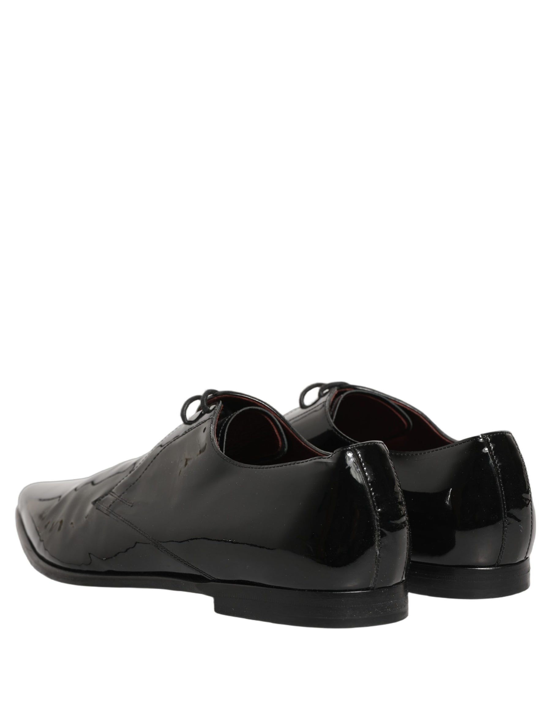 Dolce & Gabbana Black Leather Men Derby Dress Formal Shoes | Regal Royce