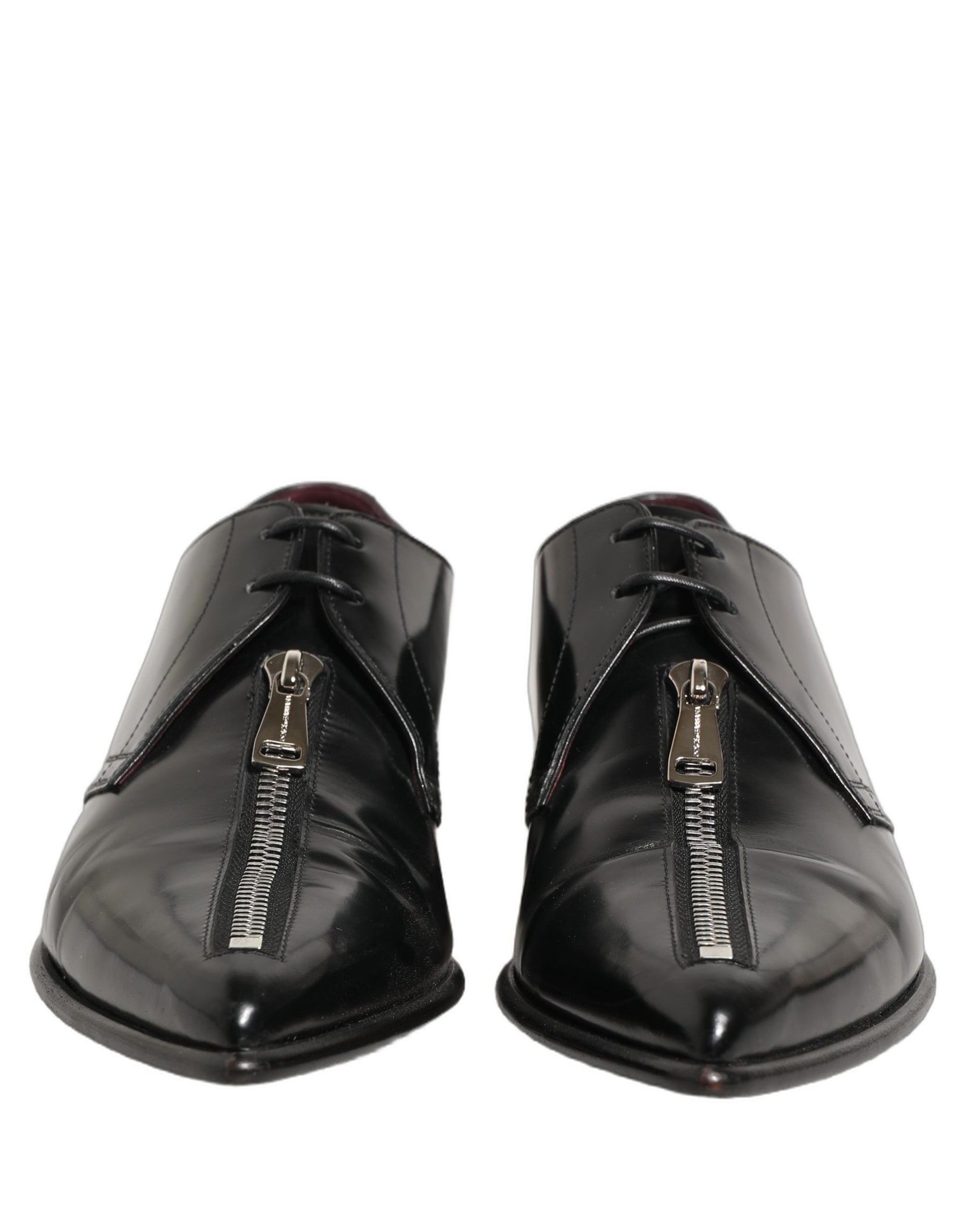 Dolce & Gabbana Black Leather Men Derby Dress Formal Shoes | Regal Royce
