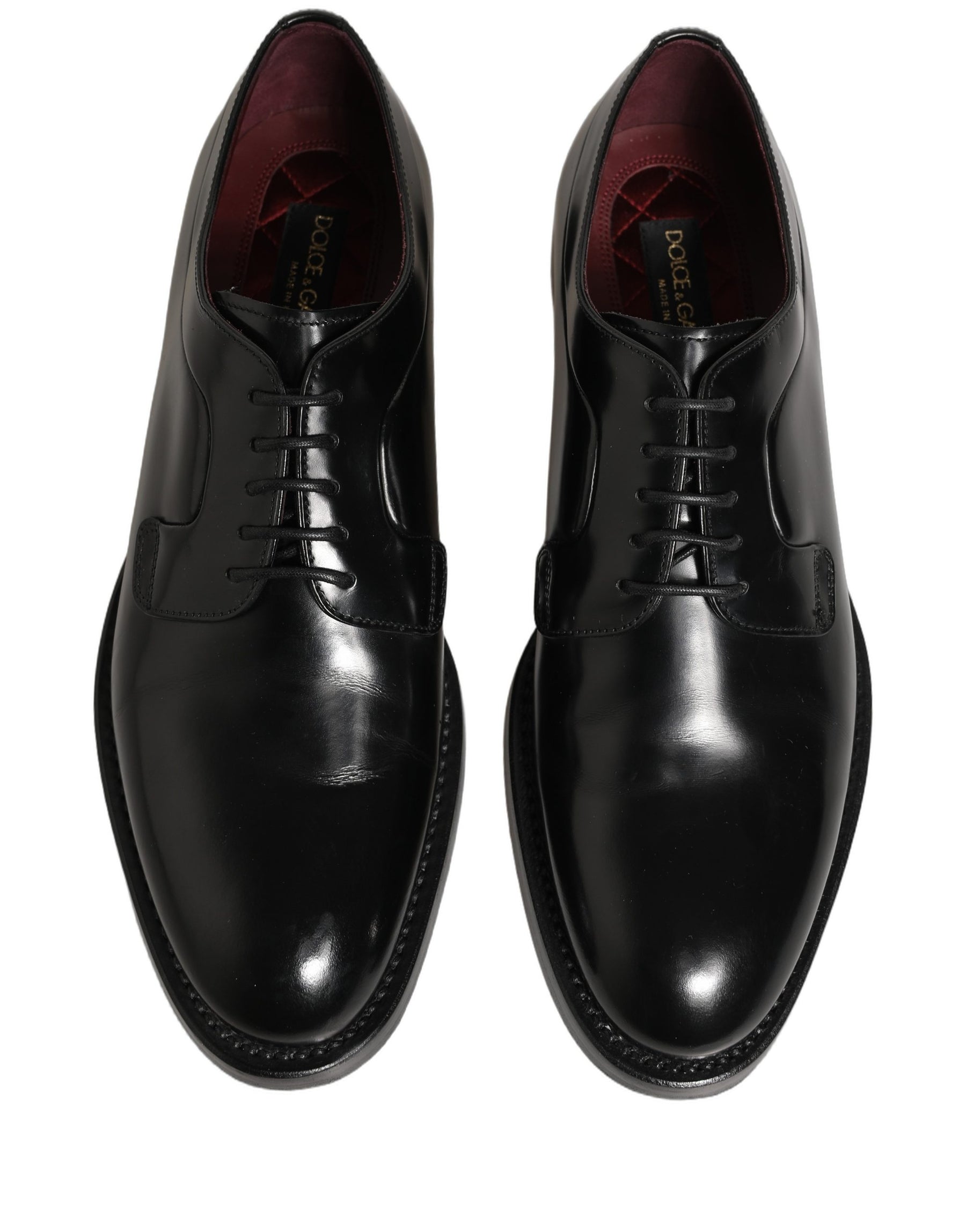 Dolce & Gabbana Black Leather Derby Dress Men Formal Shoes | Regal Royce