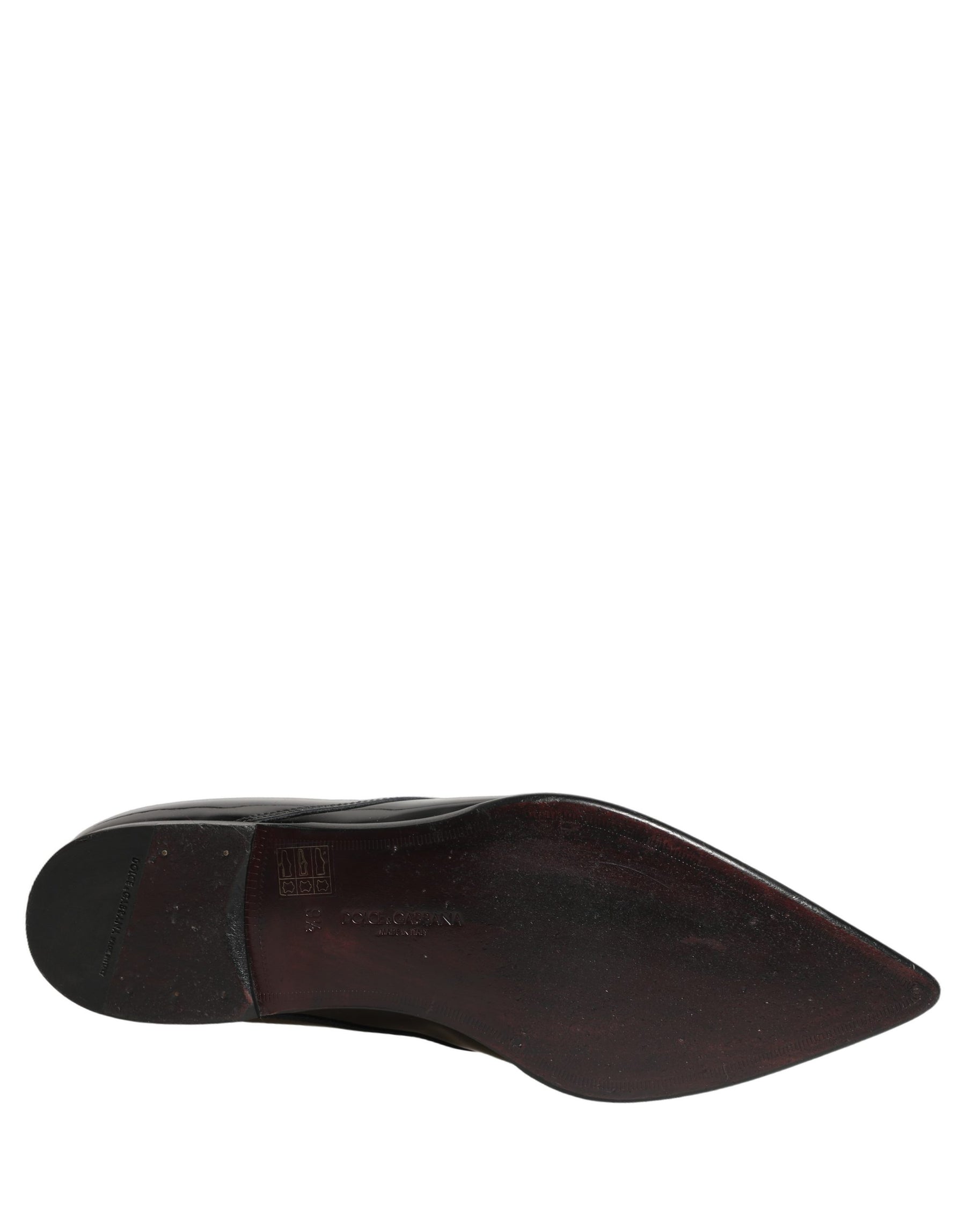 Dolce & Gabbana Black Leather Men Derby Dress Formal Shoes | Regal Royce