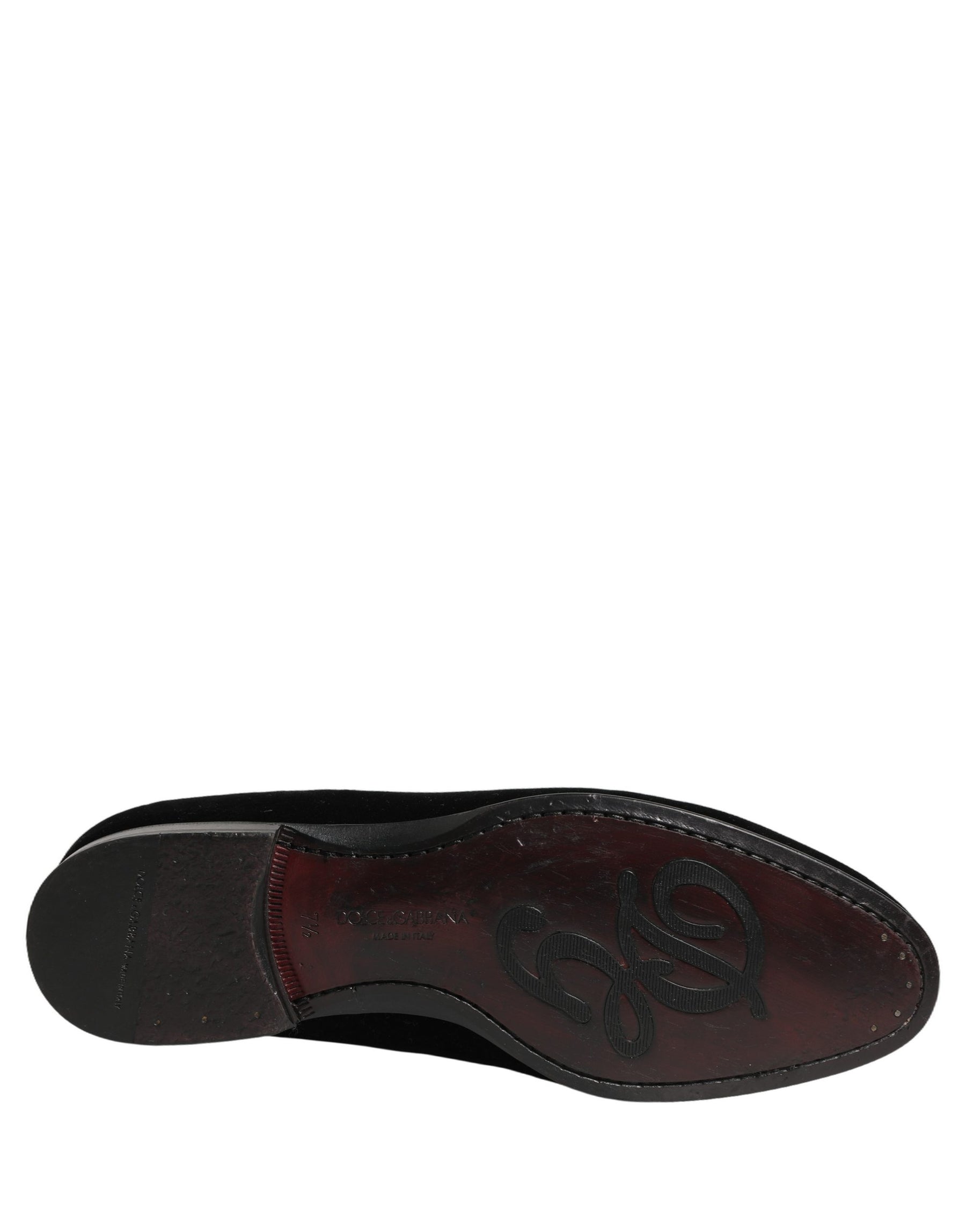 Dolce & Gabbana Black Velvet Loafers Formal Men Dress Shoes | Regal Royce