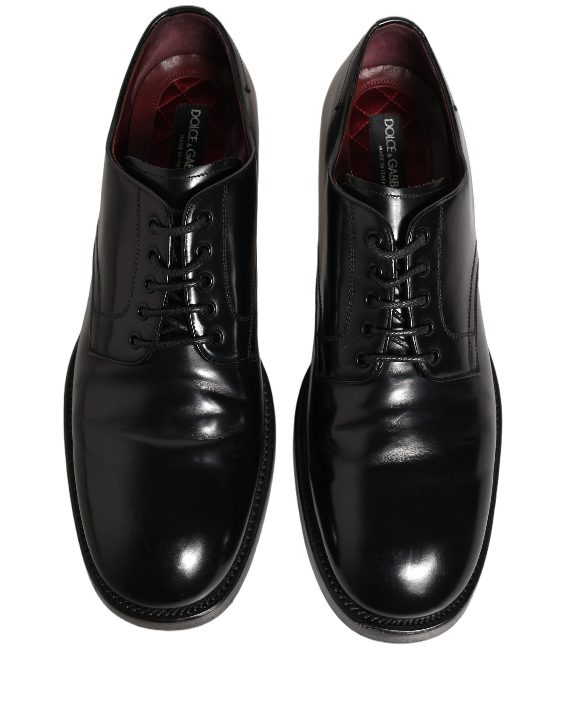 Dolce & Gabbana Black Leather Derby Dress Men Formal Shoes | Regal Royce