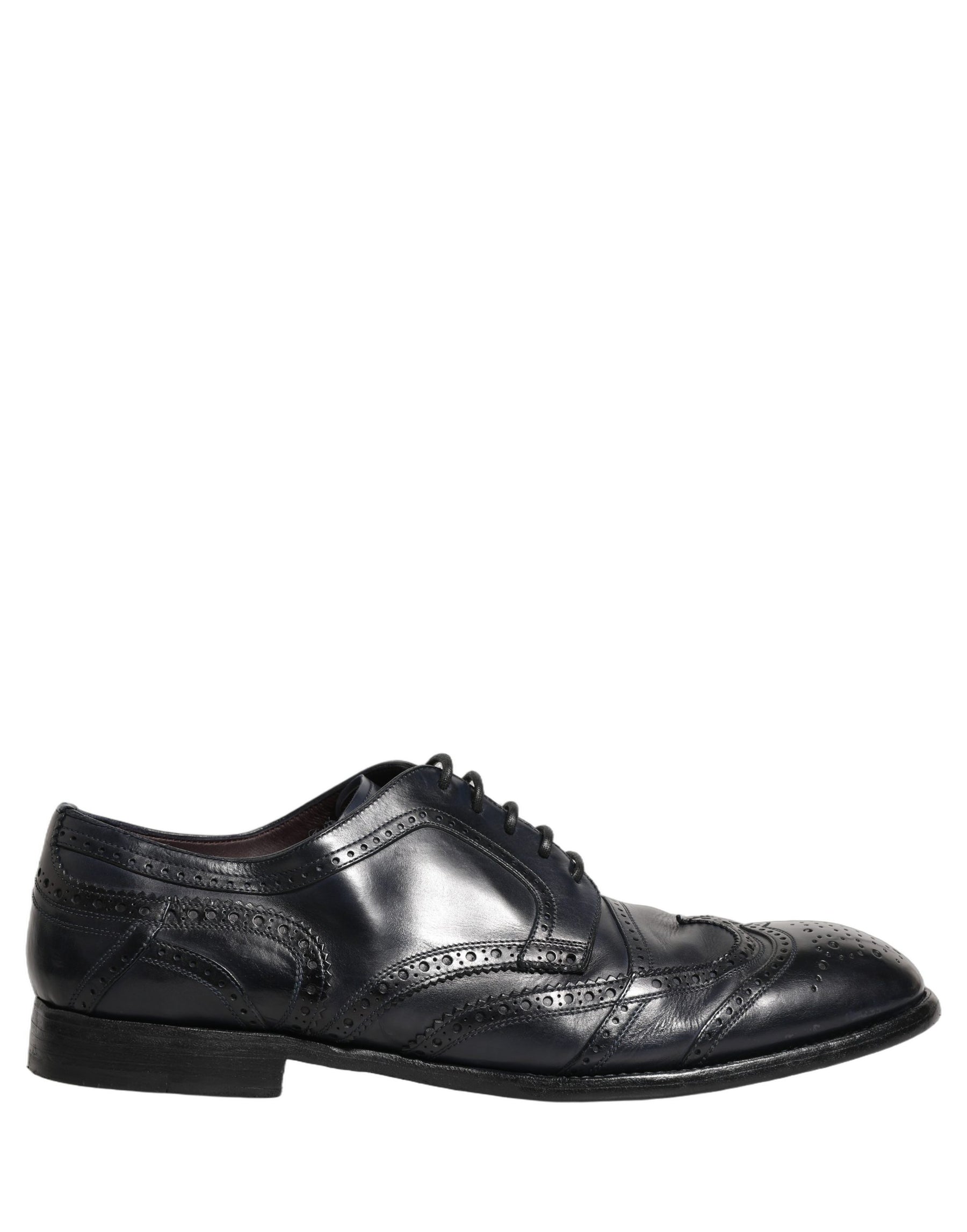 Dolce & Gabbana Blue Leather Derby Wingtip Formal Shoes | Regal Royce