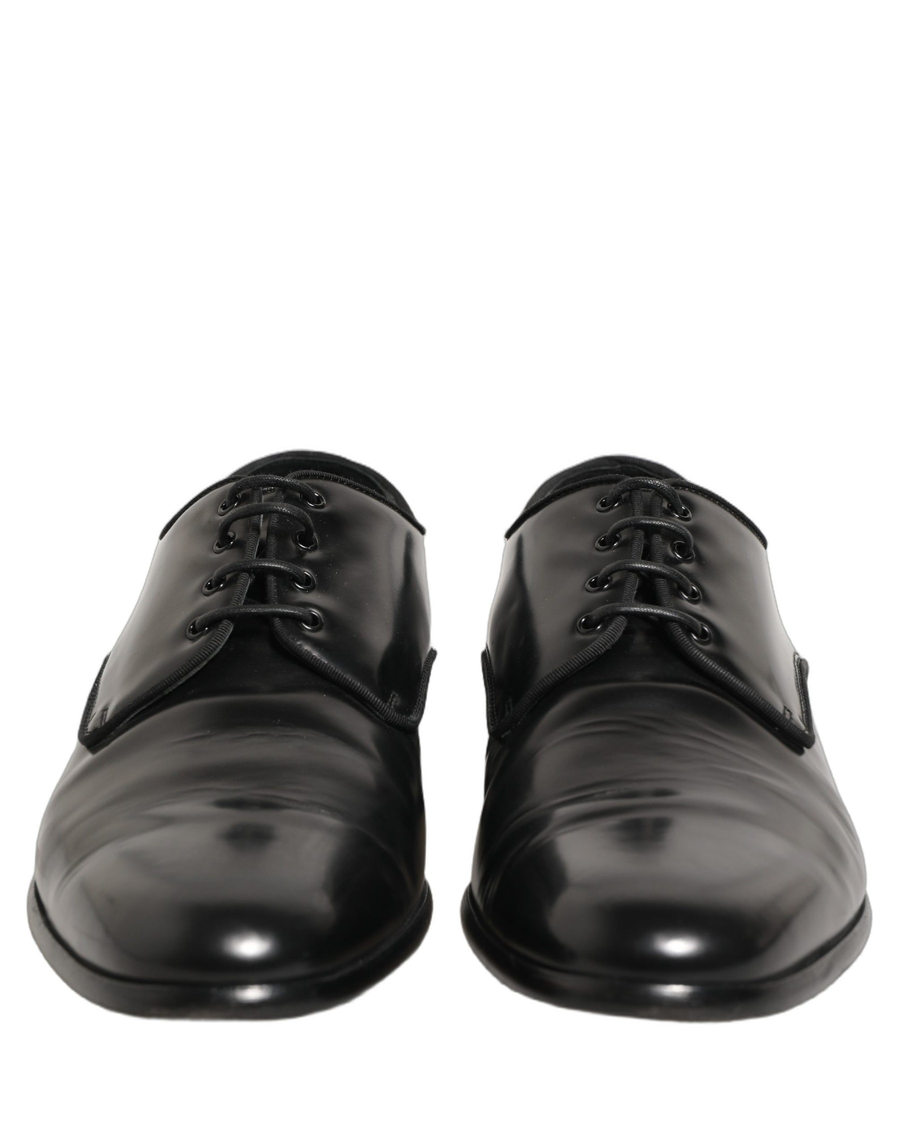 Dolce & Gabbana Black Leather Men Derby Dress Formal Shoes | Regal Royce