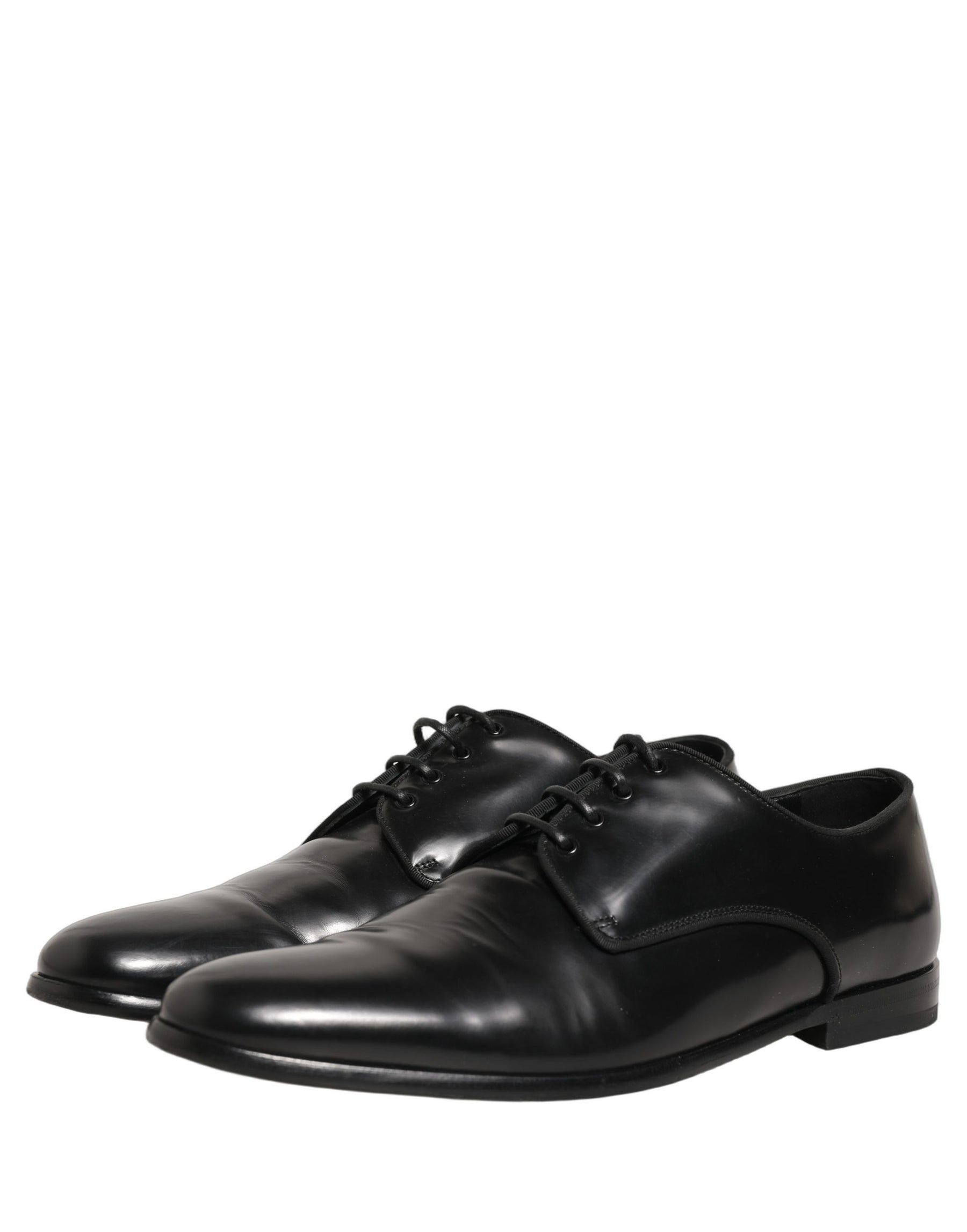 Dolce & Gabbana Black Leather Men Derby Dress Formal Shoes | Regal Royce