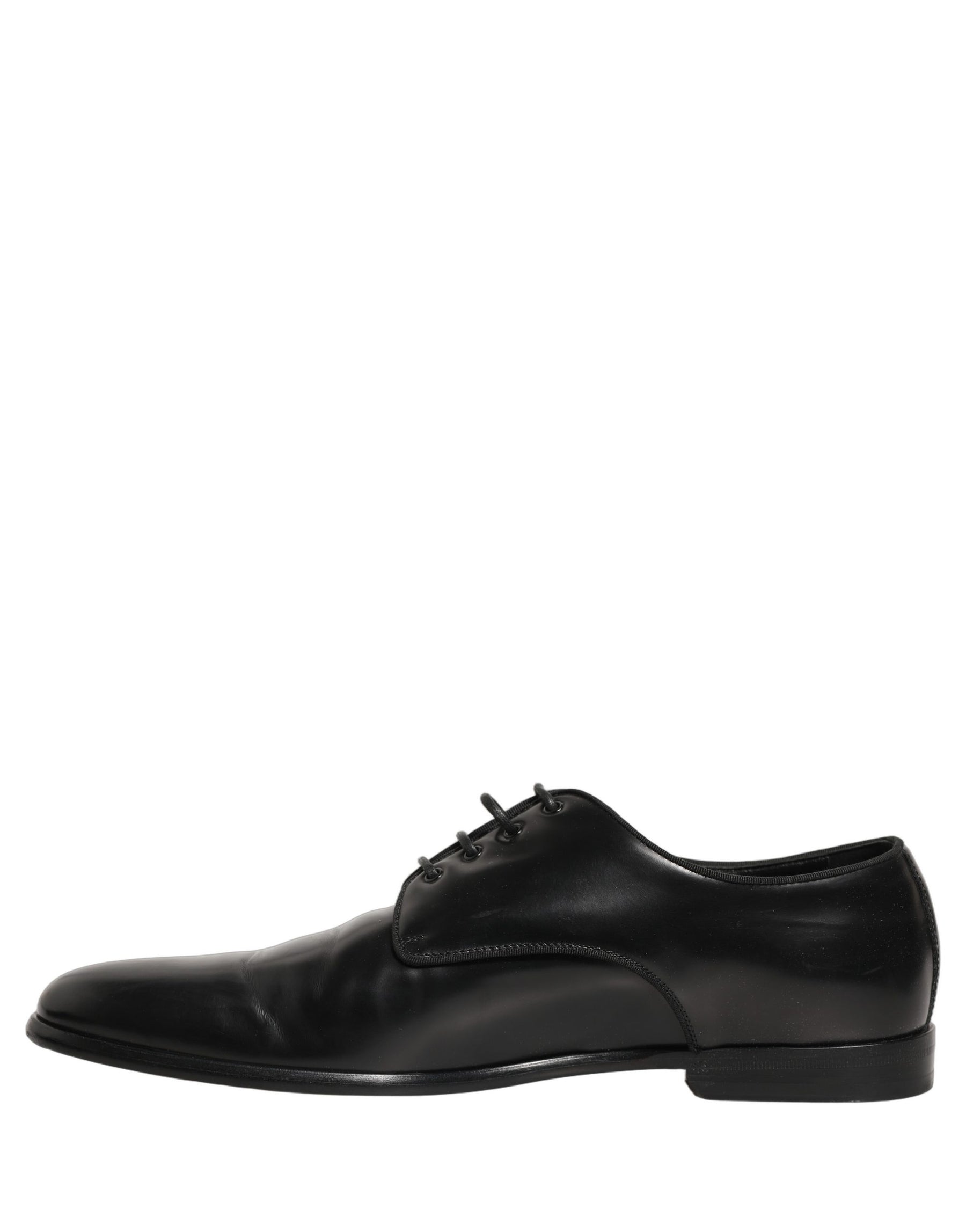 Dolce & Gabbana Black Leather Men Derby Dress Formal Shoes | Regal Royce