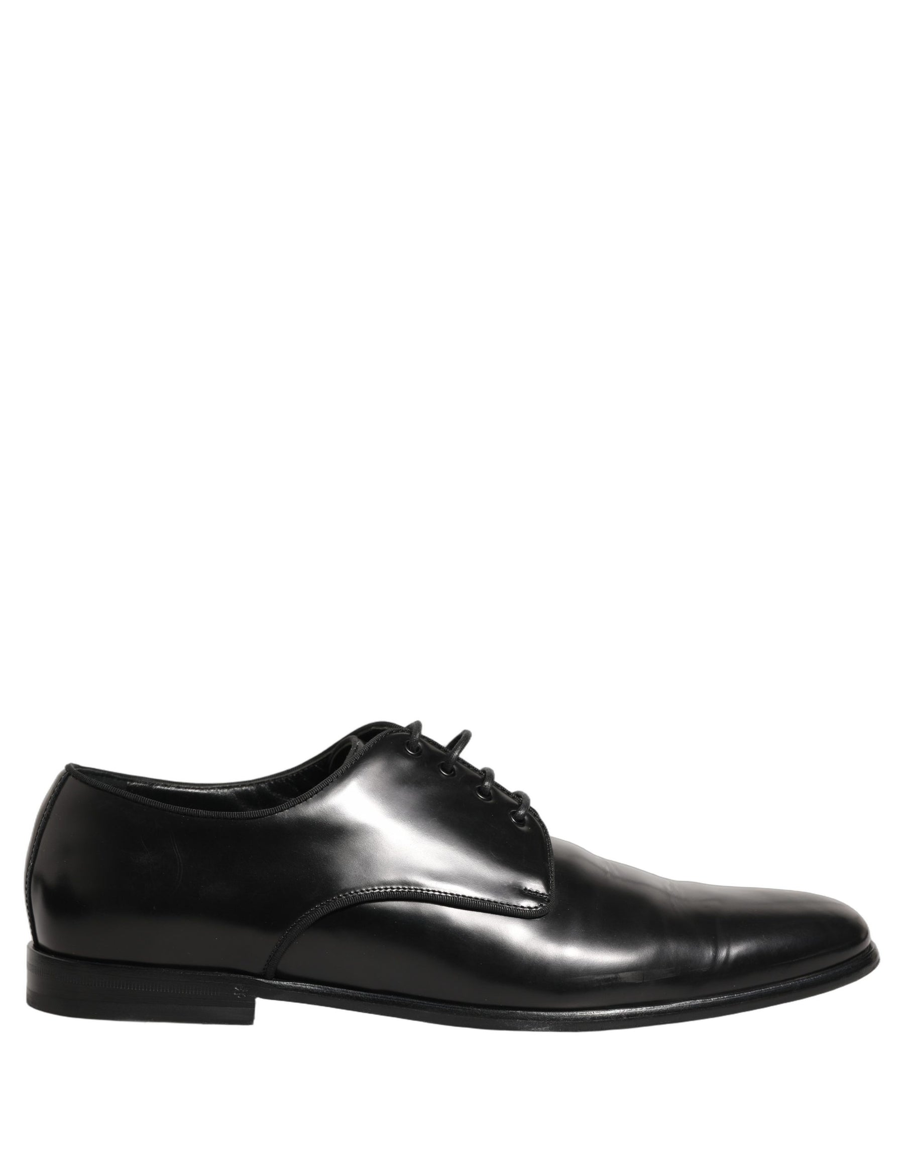 Dolce & Gabbana Black Leather Men Derby Dress Formal Shoes | Regal Royce
