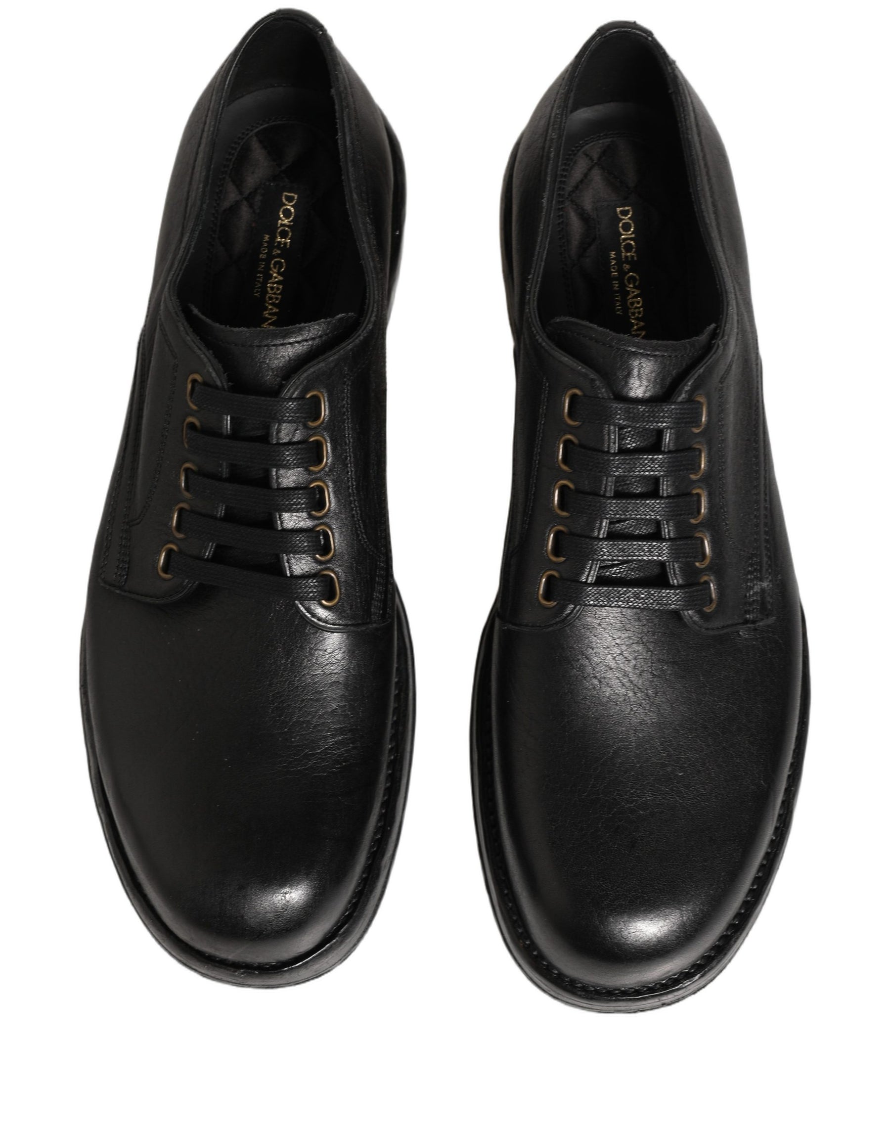 Dolce & Gabbana Black Leather Lace Up Derby Dress Men Shoes | Regal Royce